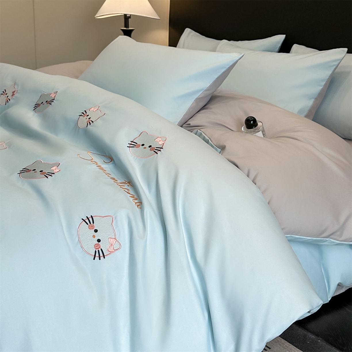 91家纺网 家纺一手货源 找家纺 （总）笙意家纺 2025新款亲肤水洗棉刺绣满绣四件套