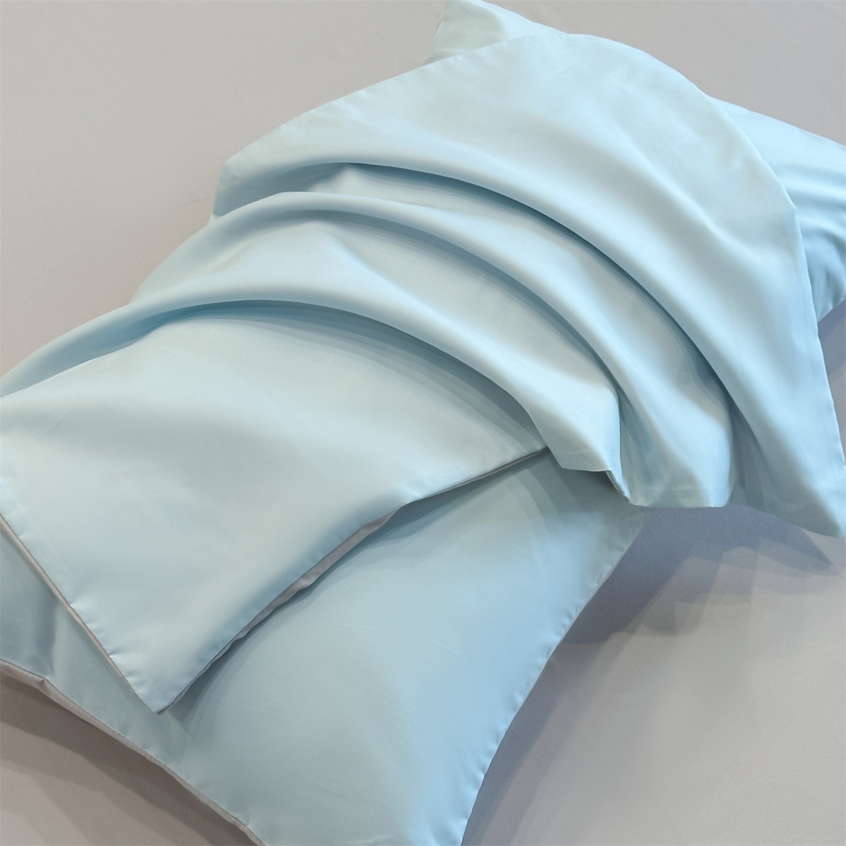 91家纺网 家纺一手货源 找家纺 笙意家纺 2025新款亲肤水洗棉刺绣满绣四件套 可爱猫-天蓝+山灰