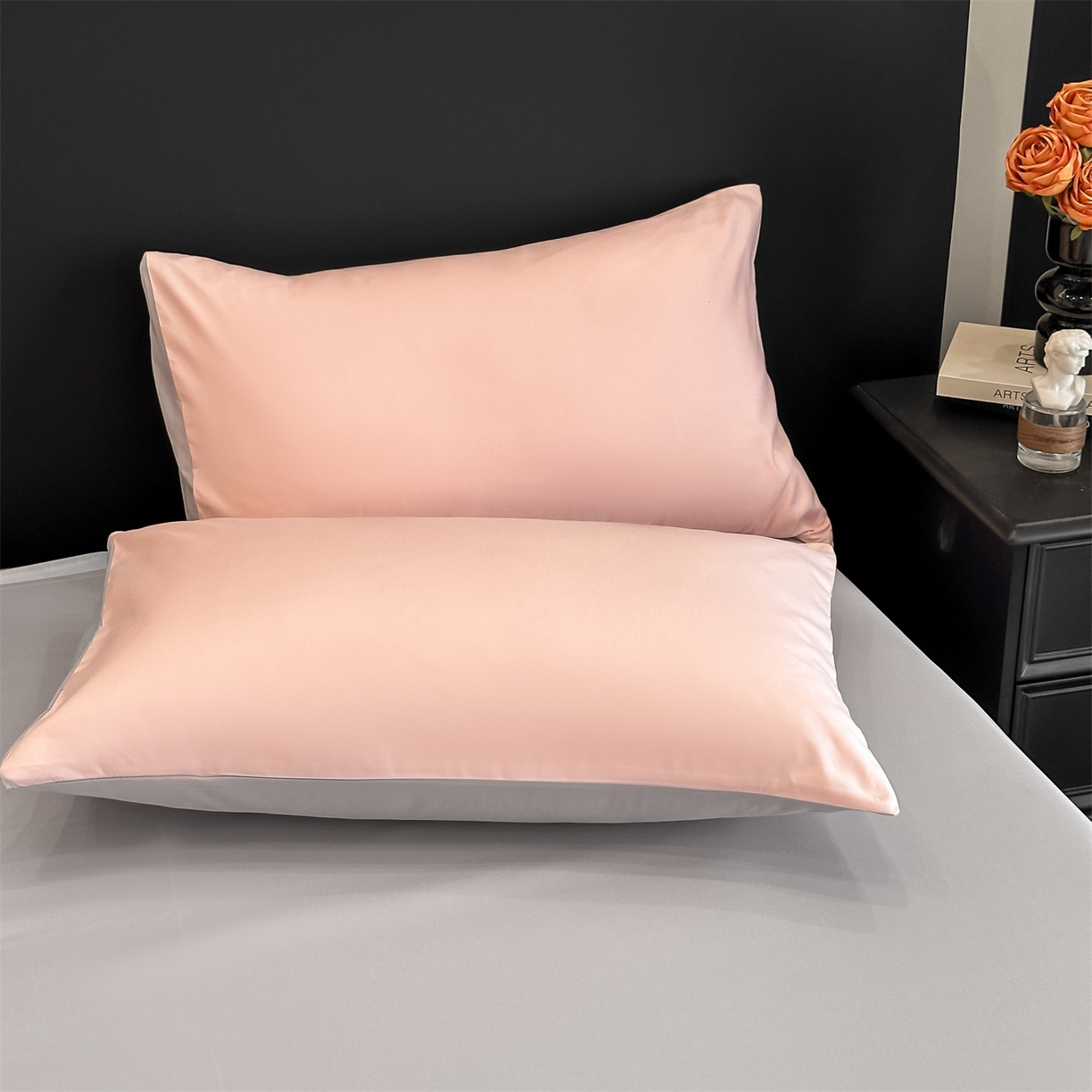 91家纺网 家纺一手货源 找家纺 笙意家纺 2025新款亲肤水洗棉刺绣满绣四件套 花朵-奶油粉+山灰