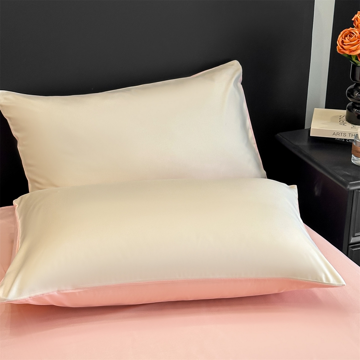 91家纺网 家纺一手货源 找家纺 笙意家纺 2025新款亲肤水洗棉刺绣满绣四件套 花朵-奶昔白+奶油粉