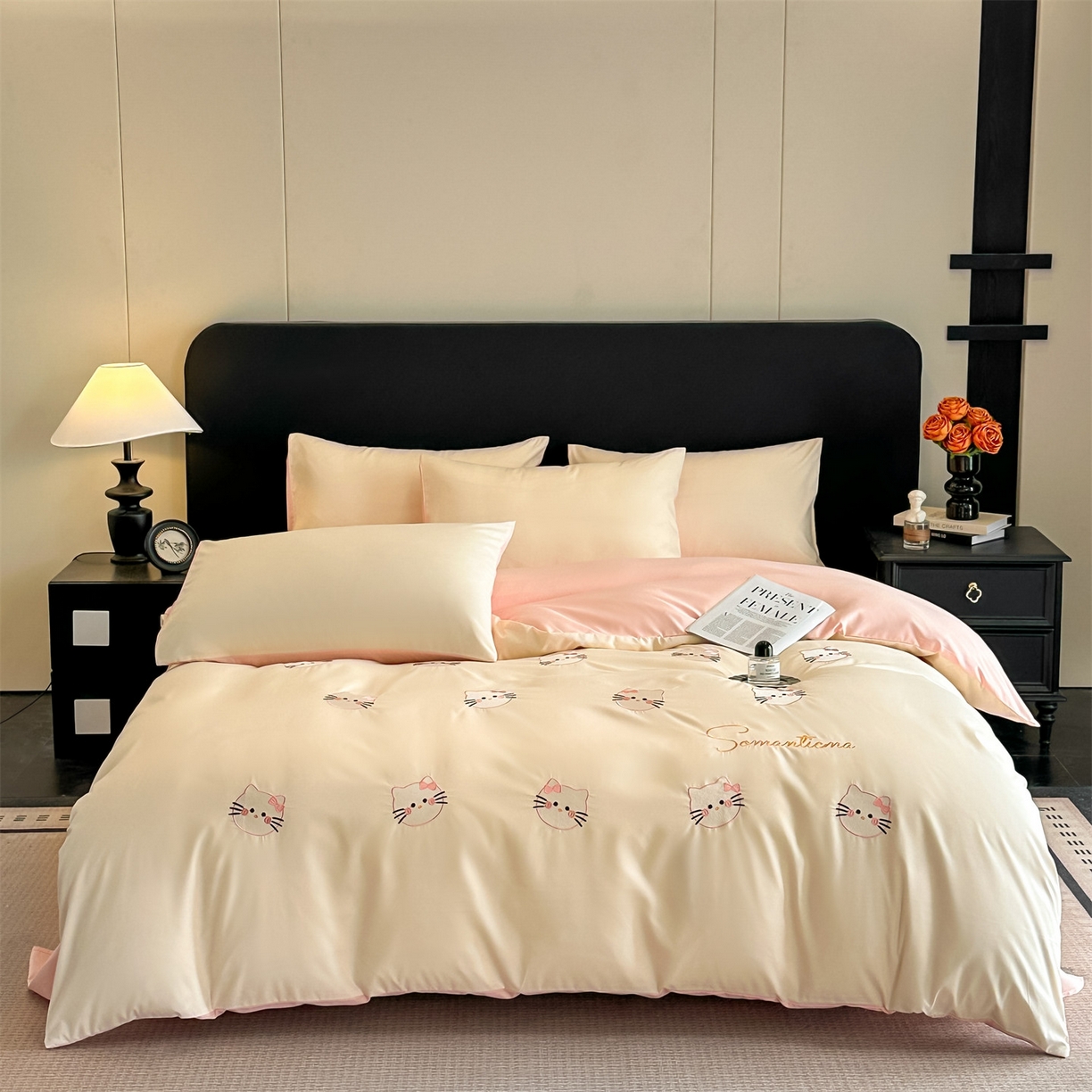 91家纺网 家纺一手货源 找家纺 （总）笙意家纺 2025新款亲肤水洗棉刺绣满绣四件套