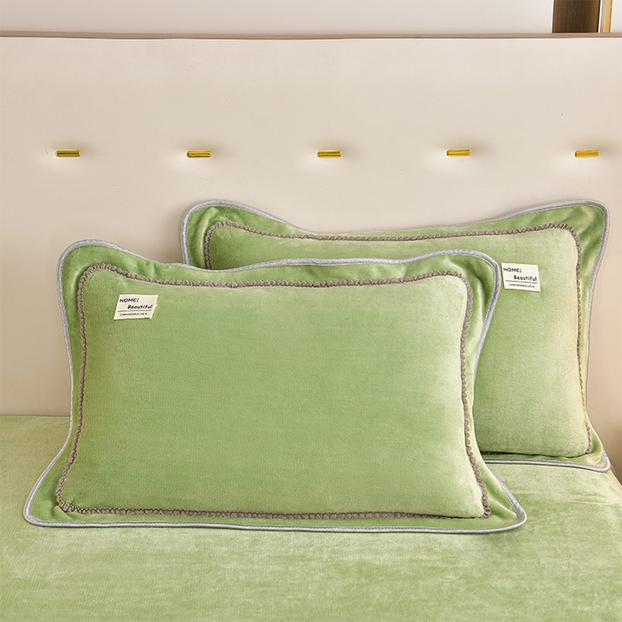 91家纺网 家纺一手货源 找家纺 缘莉娜家纺 2025高克重8斤牛奶绒四件套金貂绒法莱绒加厚保暖直播电商爆款 苹果绿