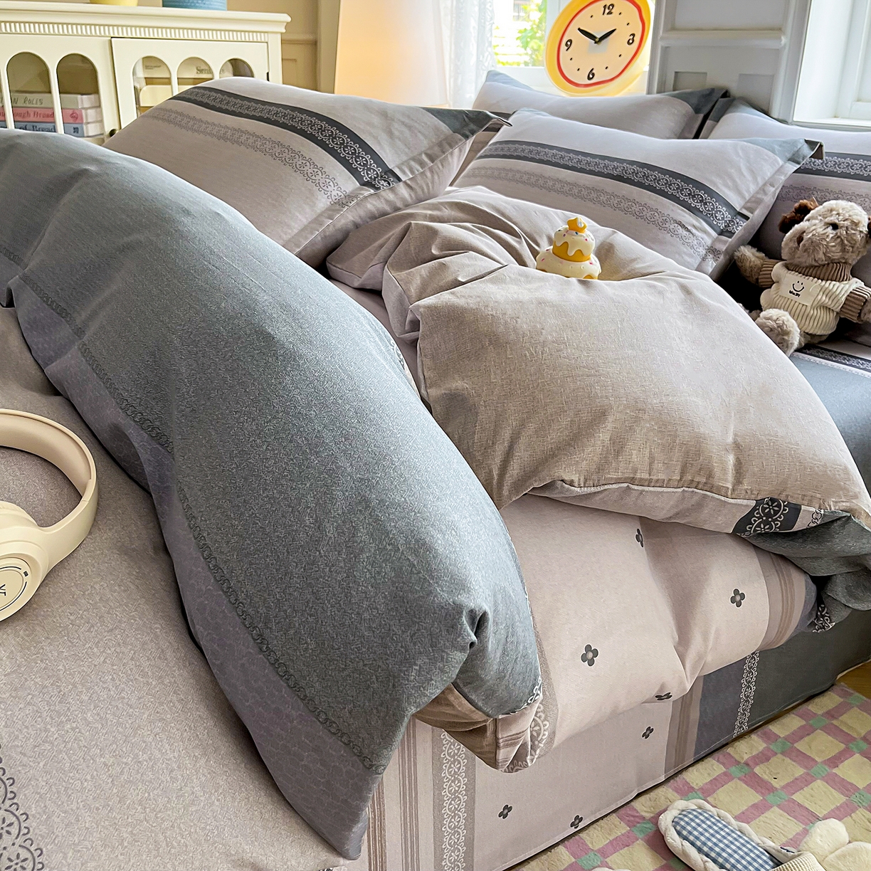 91家纺网 家纺一手货源 找家纺 （总）禧安居 2025新款高支高密活性印染全棉印花四件套全棉四件套三件套被套（支持定制尺寸）