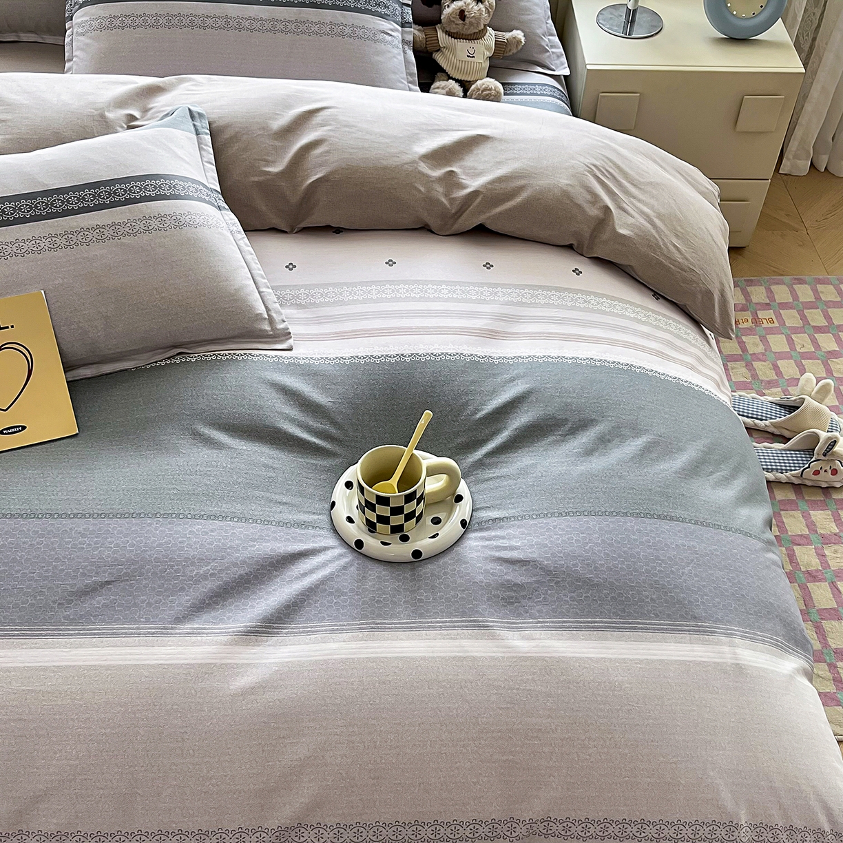 91家纺网 家纺一手货源 找家纺 禧安居 2025新款高支高密活性印染全棉印花四件套全棉四件套三件套被套（支持定制尺寸） 艾瑞克