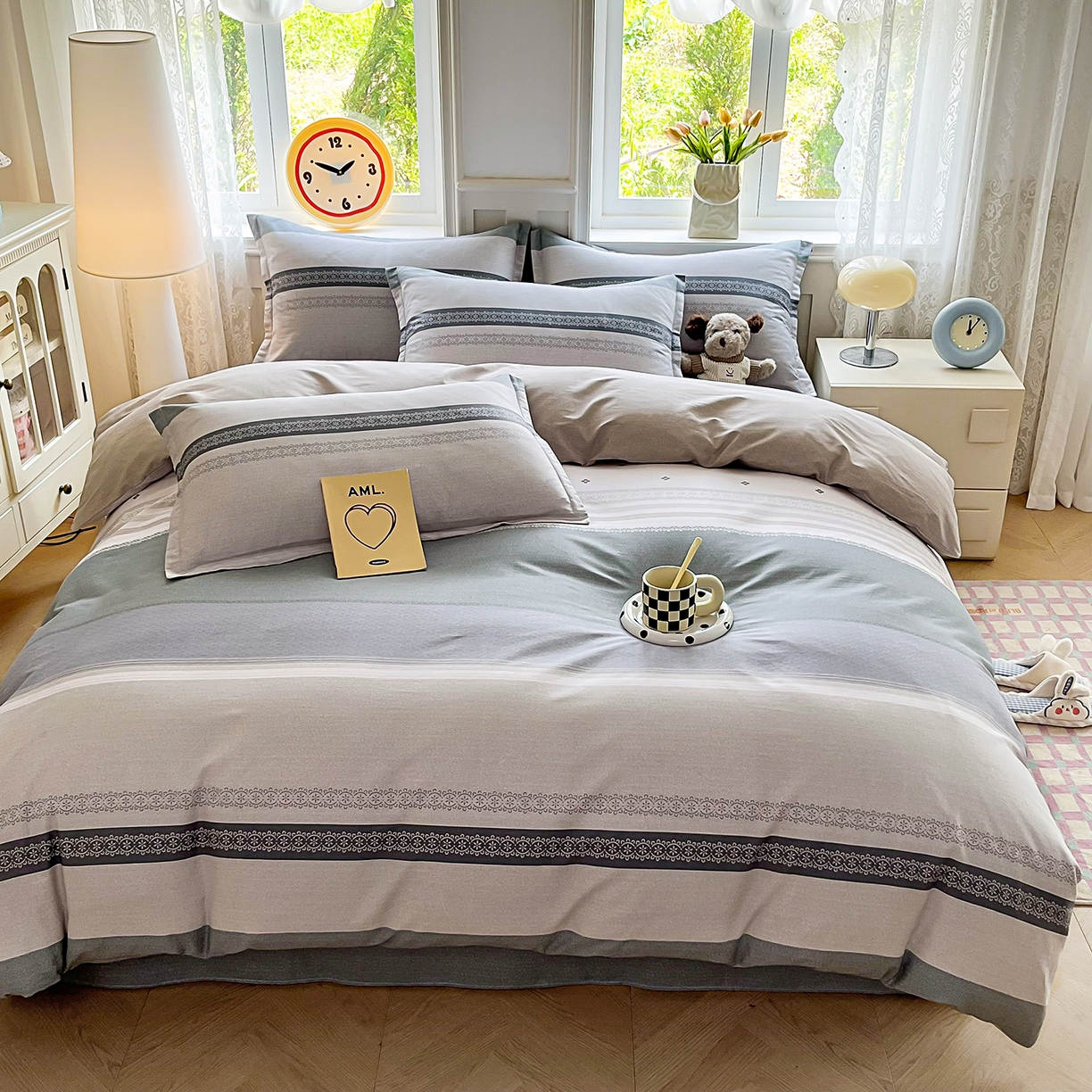 91家纺网 家纺一手货源 找家纺 禧安居 2025新款高支高密活性印染全棉印花四件套全棉四件套三件套被套（支持定制尺寸） 艾瑞克