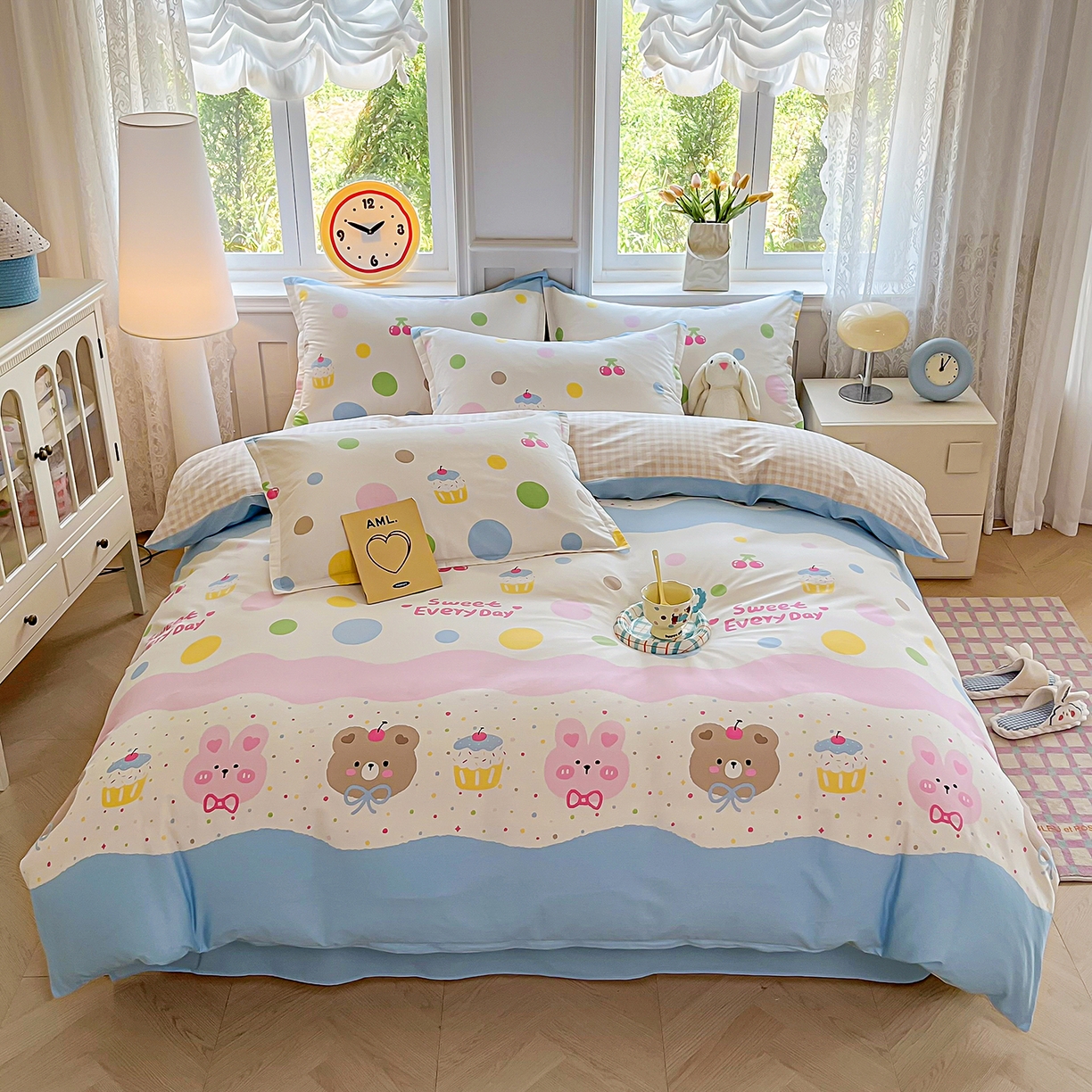 91家纺网 家纺一手货源 找家纺 禧安居 2025新款高支高密活性印染全棉印花四件套全棉四件套三件套被套（支持定制尺寸） 彩萌伙伴