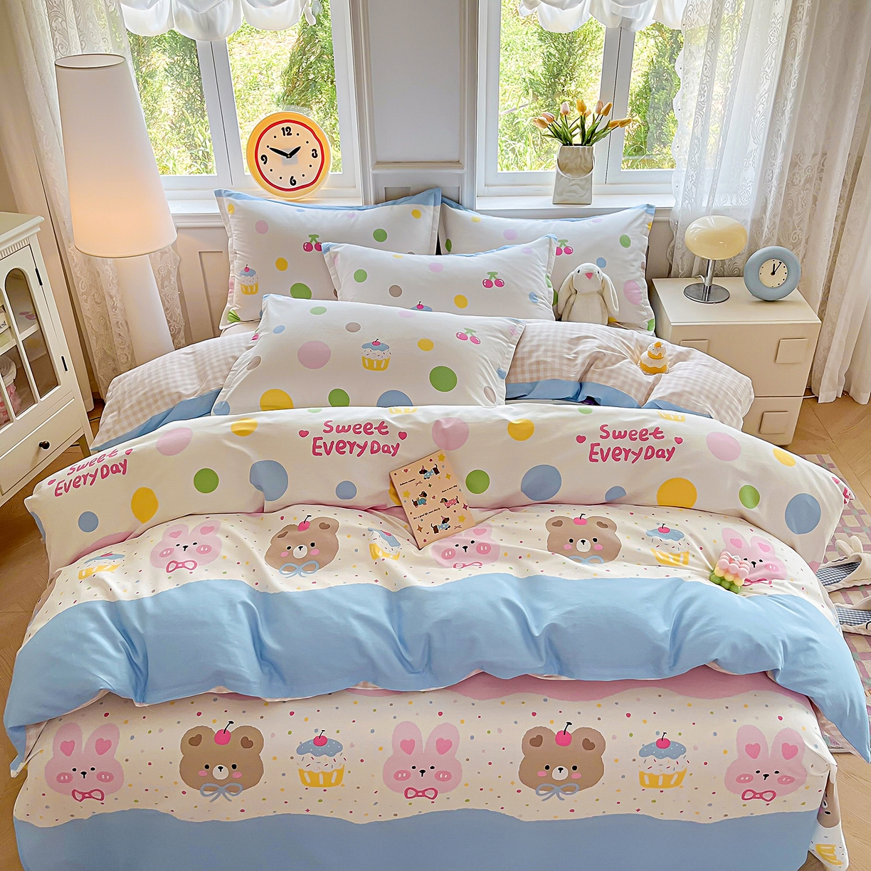 91家纺网 家纺一手货源 找家纺 禧安居 2025新款高支高密活性印染全棉印花四件套全棉四件套三件套被套（支持定制尺寸） 彩萌伙伴