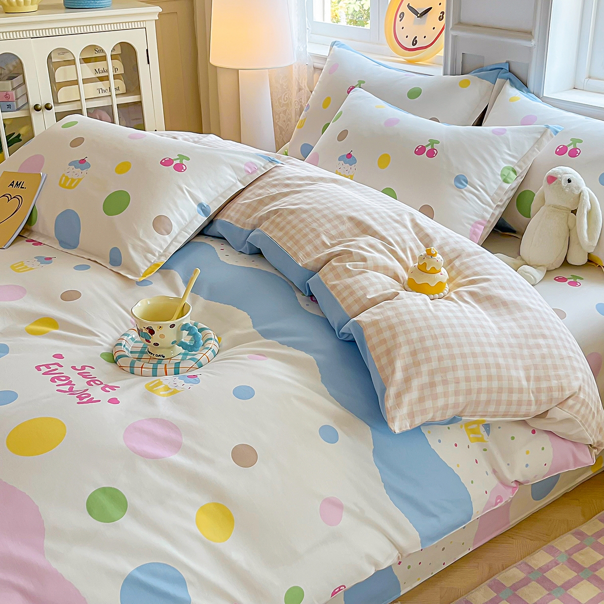 91家纺网 家纺一手货源 找家纺 禧安居 2025新款高支高密活性印染全棉印花四件套全棉四件套三件套被套（支持定制尺寸） 彩萌伙伴