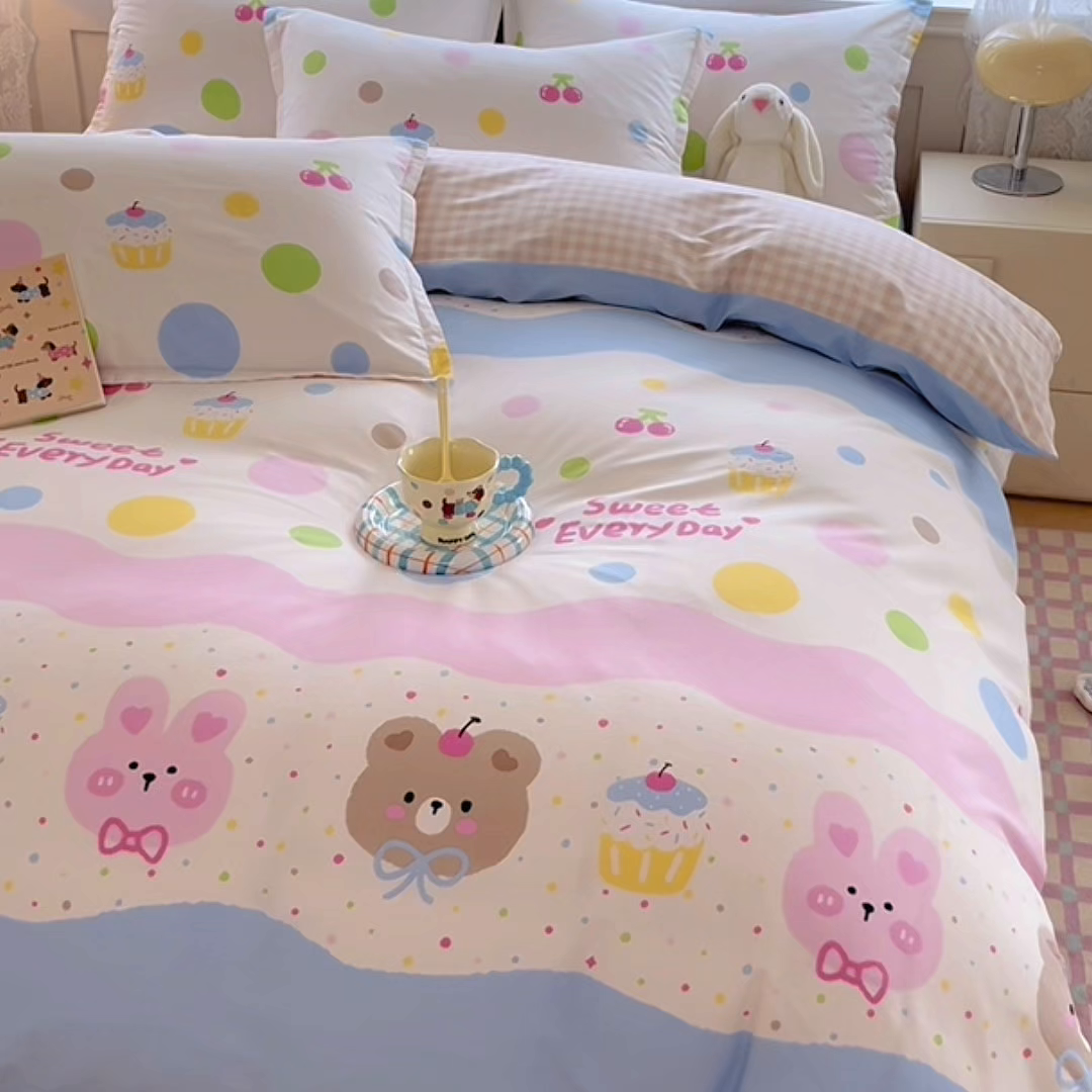 91家纺网 家纺一手货源 找家纺 禧安居 2025新款高支高密活性印染全棉印花四件套全棉四件套三件套被套（支持定制尺寸） 彩萌伙伴