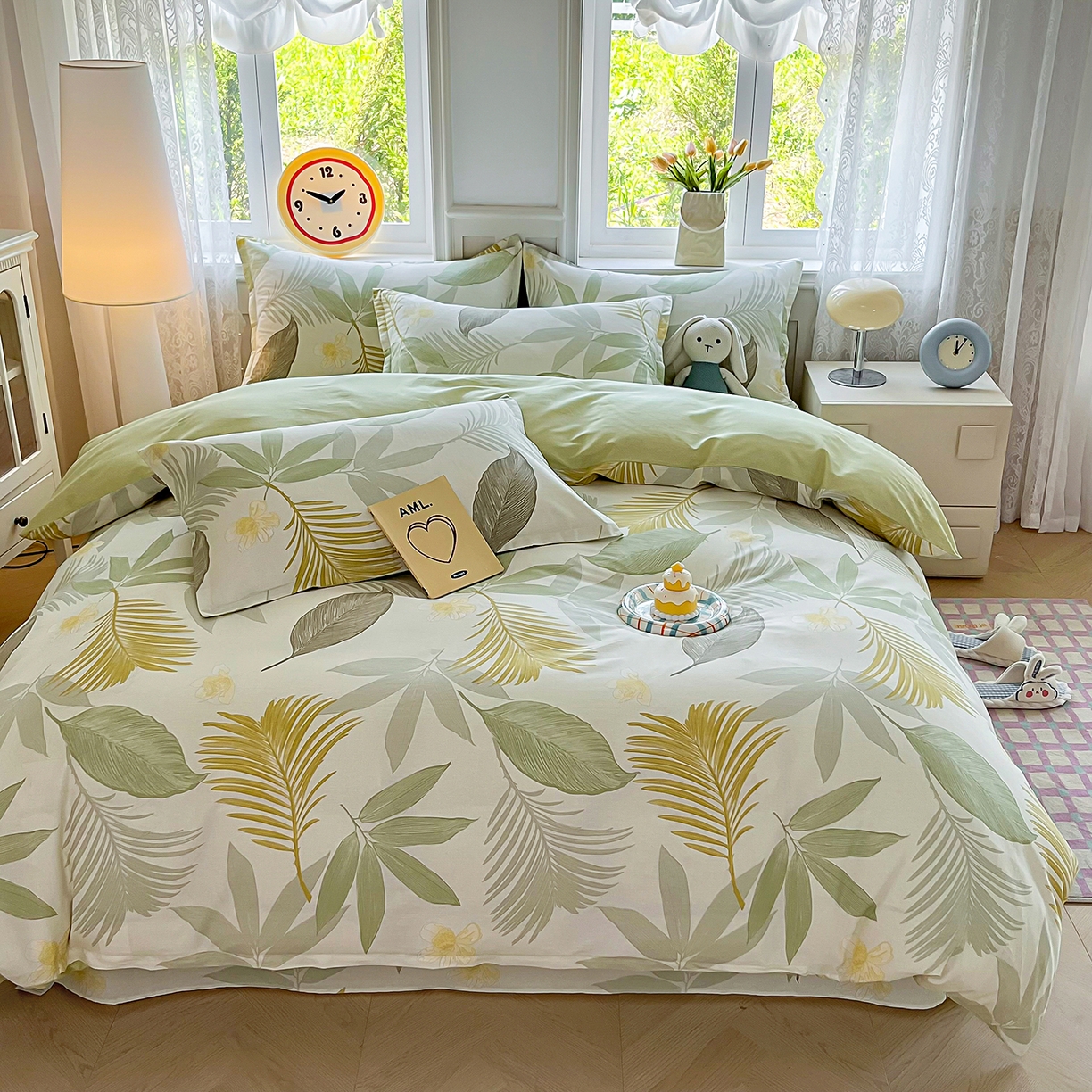 91家纺网 家纺一手货源 找家纺 禧安居 2025新款高支高密活性印染全棉印花四件套全棉四件套三件套被套（支持定制尺寸） 枫叶