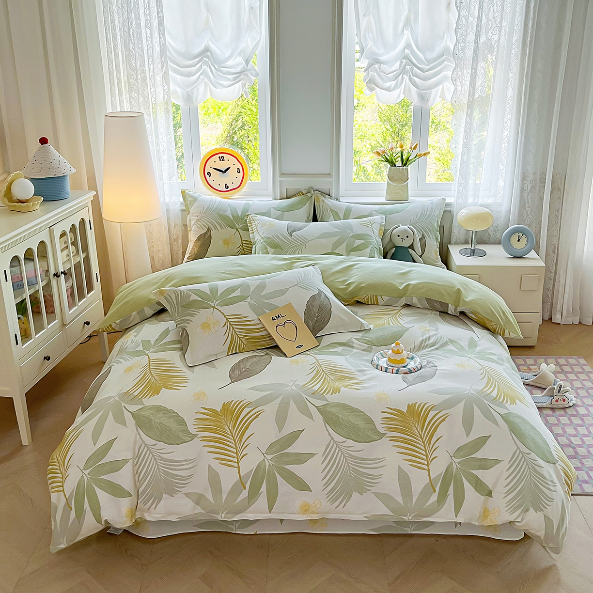 91家纺网 家纺一手货源 找家纺 禧安居 2025新款高支高密活性印染全棉印花四件套全棉四件套三件套被套（支持定制尺寸） 枫叶