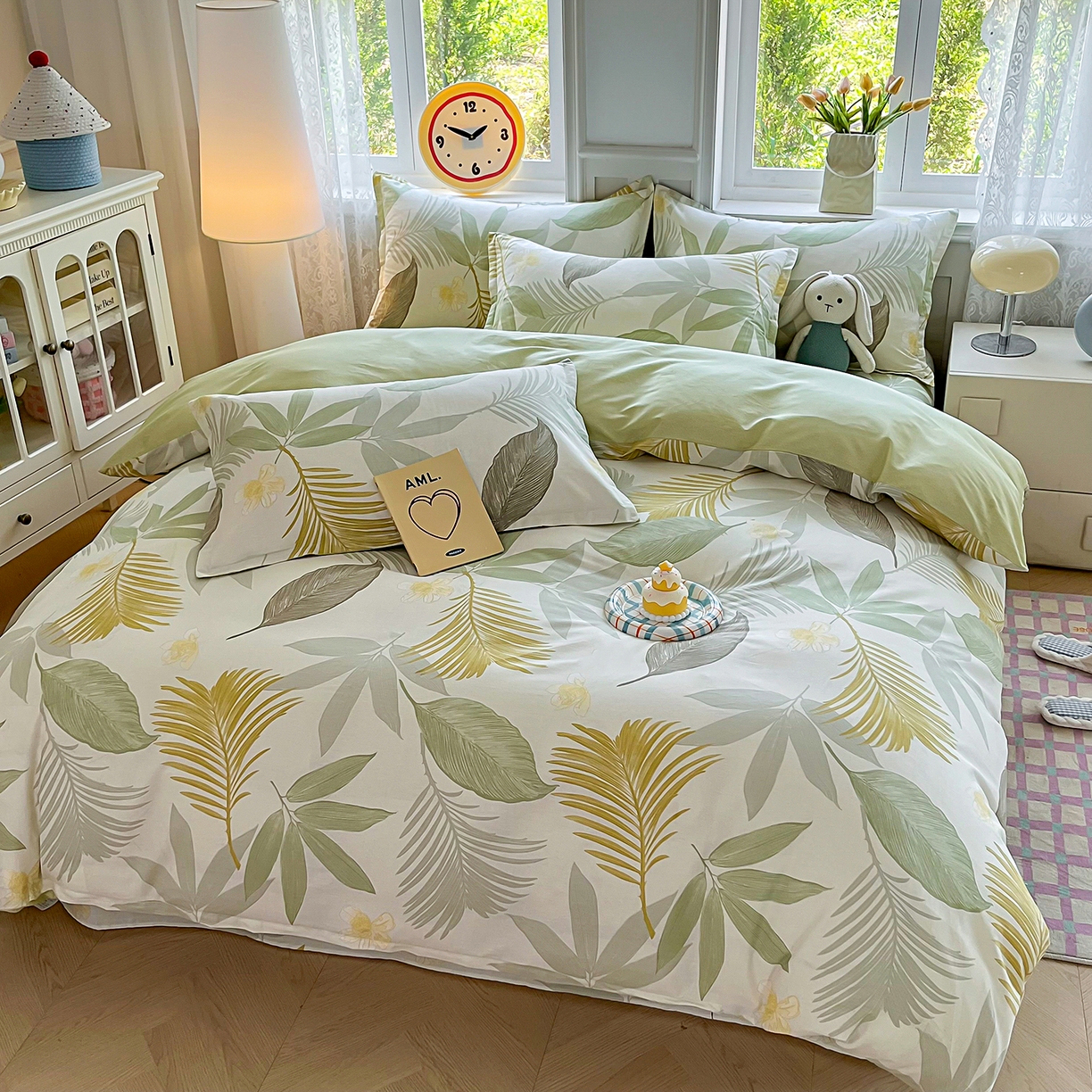 91家纺网 家纺一手货源 找家纺 禧安居 2025新款高支高密活性印染全棉印花四件套全棉四件套三件套被套（支持定制尺寸） 枫叶