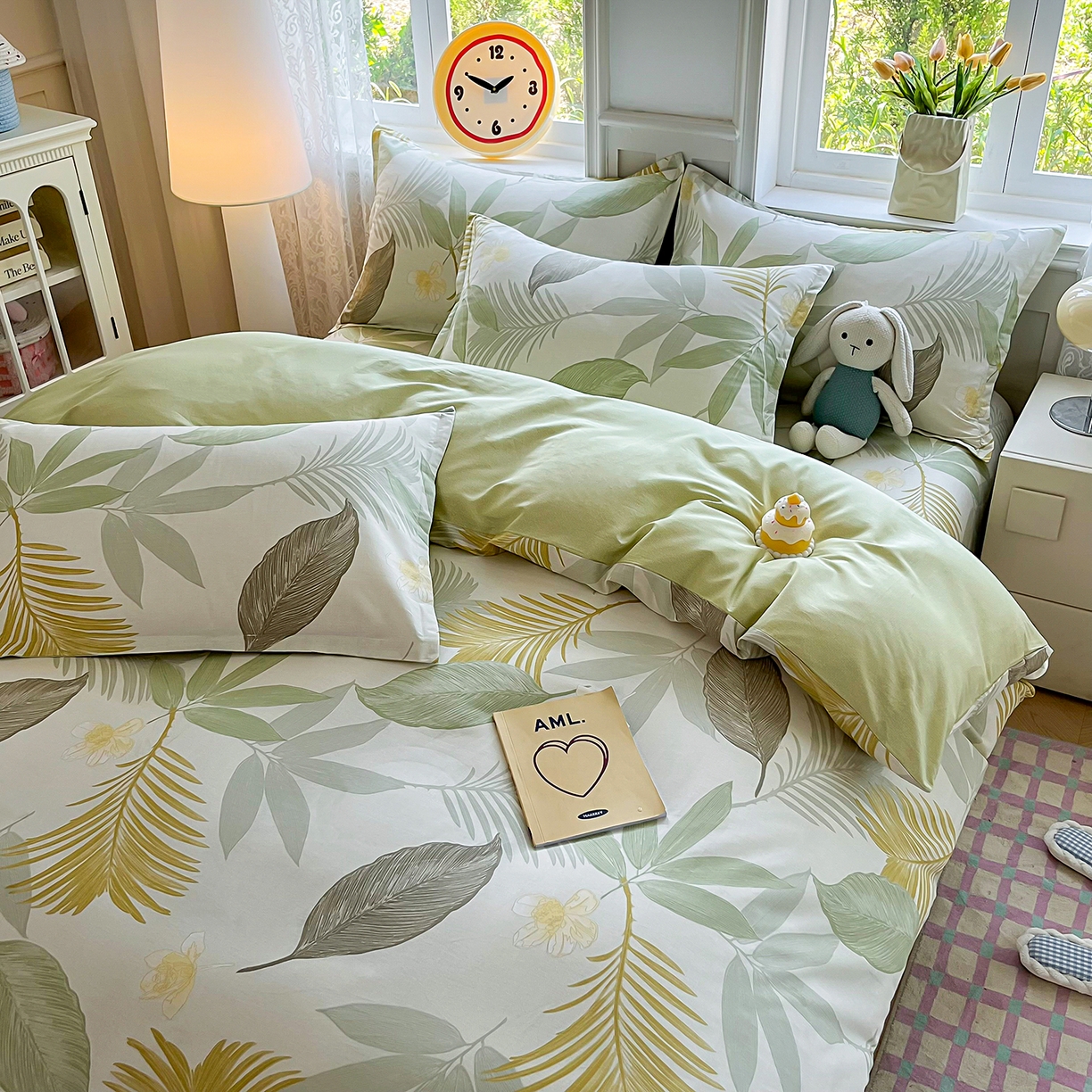 91家纺网 家纺一手货源 找家纺 禧安居 2025新款高支高密活性印染全棉印花四件套全棉四件套三件套被套（支持定制尺寸） 枫叶