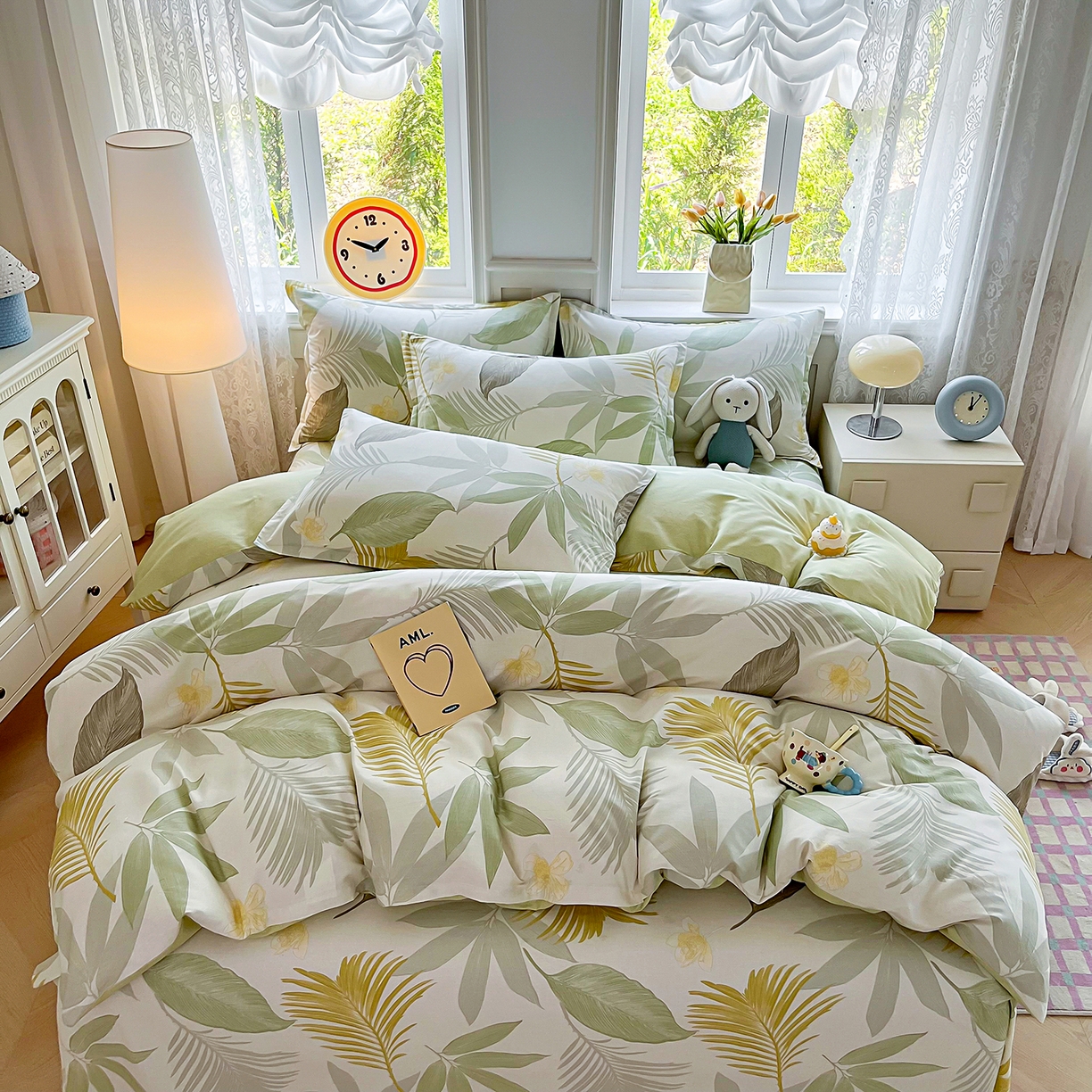 91家纺网 家纺一手货源 找家纺 禧安居 2025新款高支高密活性印染全棉印花四件套全棉四件套三件套被套（支持定制尺寸） 枫叶