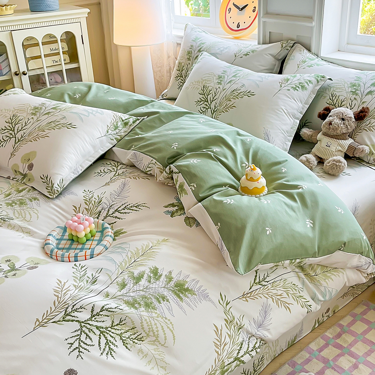 91家纺网 家纺一手货源 找家纺 禧安居 2025新款高支高密活性印染全棉印花四件套全棉四件套三件套被套（支持定制尺寸） 金秋暖阳