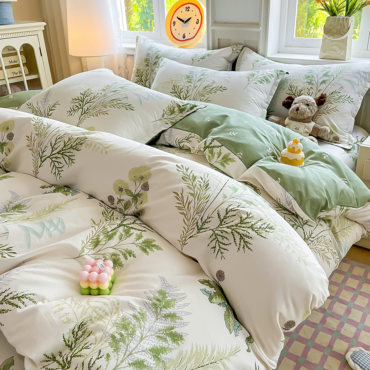 91家纺网 家纺一手货源 找家纺 禧安居 2025新款高支高密活性印染全棉印花四件套全棉四件套三件套被套（支持定制尺寸） 金秋暖阳