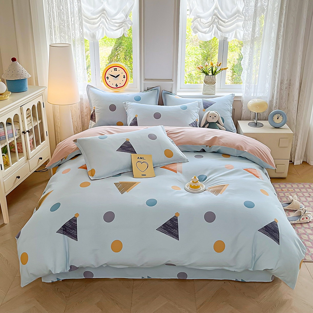 91家纺网 家纺一手货源 找家纺 禧安居 2025新款高支高密活性印染全棉印花四件套全棉四件套三件套被套（支持定制尺寸） 快乐周末