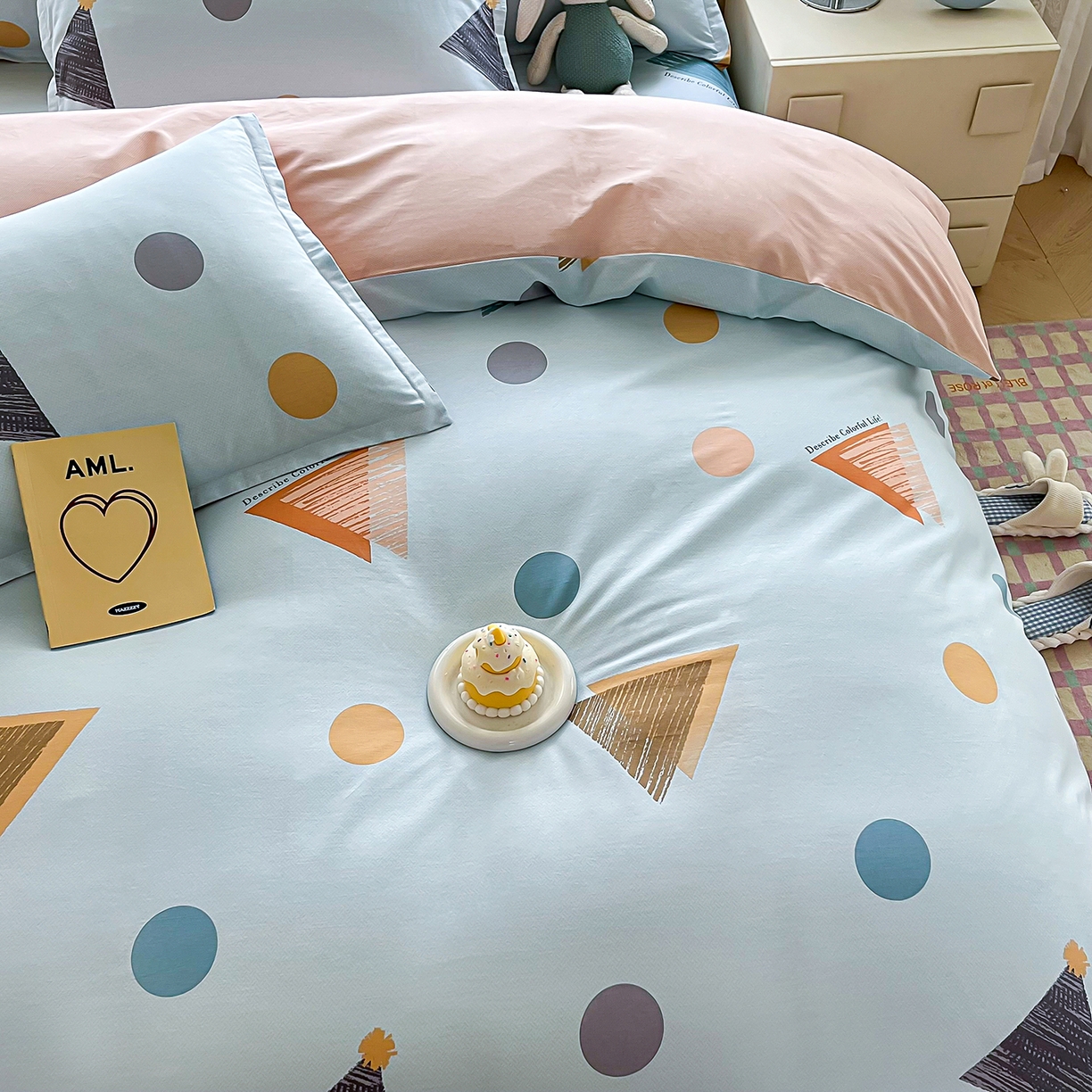 91家纺网 家纺一手货源 找家纺 禧安居 2025新款高支高密活性印染全棉印花四件套全棉四件套三件套被套（支持定制尺寸） 快乐周末