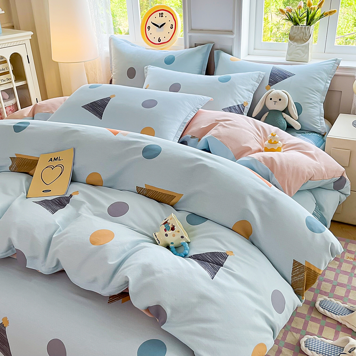 91家纺网 家纺一手货源 找家纺 禧安居 2025新款高支高密活性印染全棉印花四件套全棉四件套三件套被套（支持定制尺寸） 快乐周末