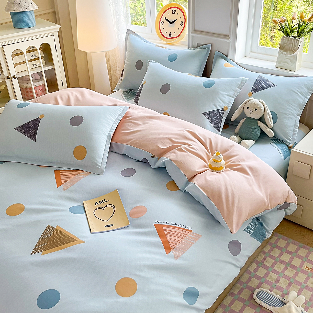 91家纺网 家纺一手货源 找家纺 禧安居 2025新款高支高密活性印染全棉印花四件套全棉四件套三件套被套（支持定制尺寸） 快乐周末