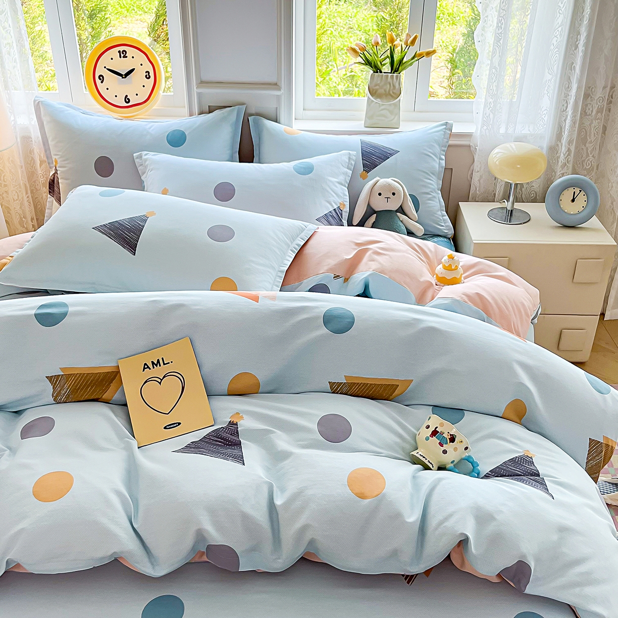 91家纺网 家纺一手货源 找家纺 禧安居 2025新款高支高密活性印染全棉印花四件套全棉四件套三件套被套（支持定制尺寸） 快乐周末