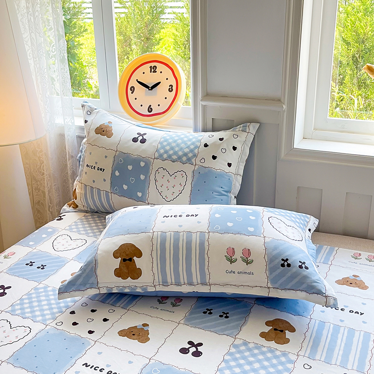 91家纺网 家纺一手货源 找家纺 禧安居 2025新款高支高密活性印染全棉印花四件套全棉四件套三件套被套（支持定制尺寸） 兰黛小熊