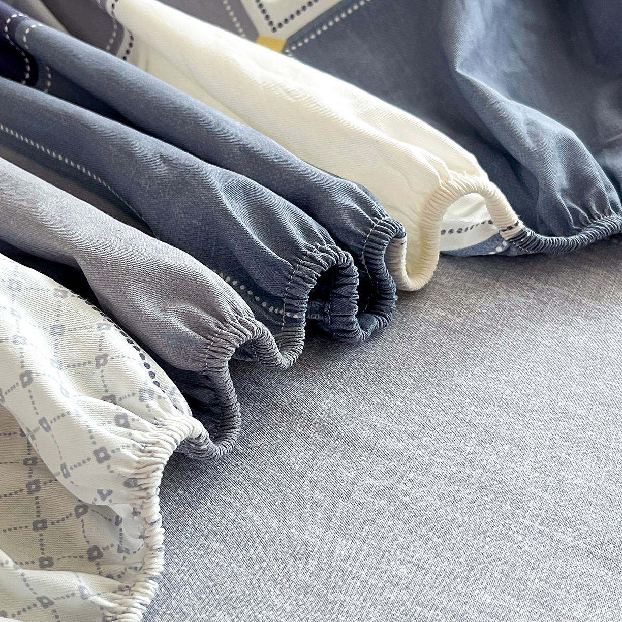 91家纺网 家纺一手货源 找家纺 禧安居 2025新款高支高密活性印染全棉印花四件套全棉四件套三件套被套（支持定制尺寸） 蓝色垦丁