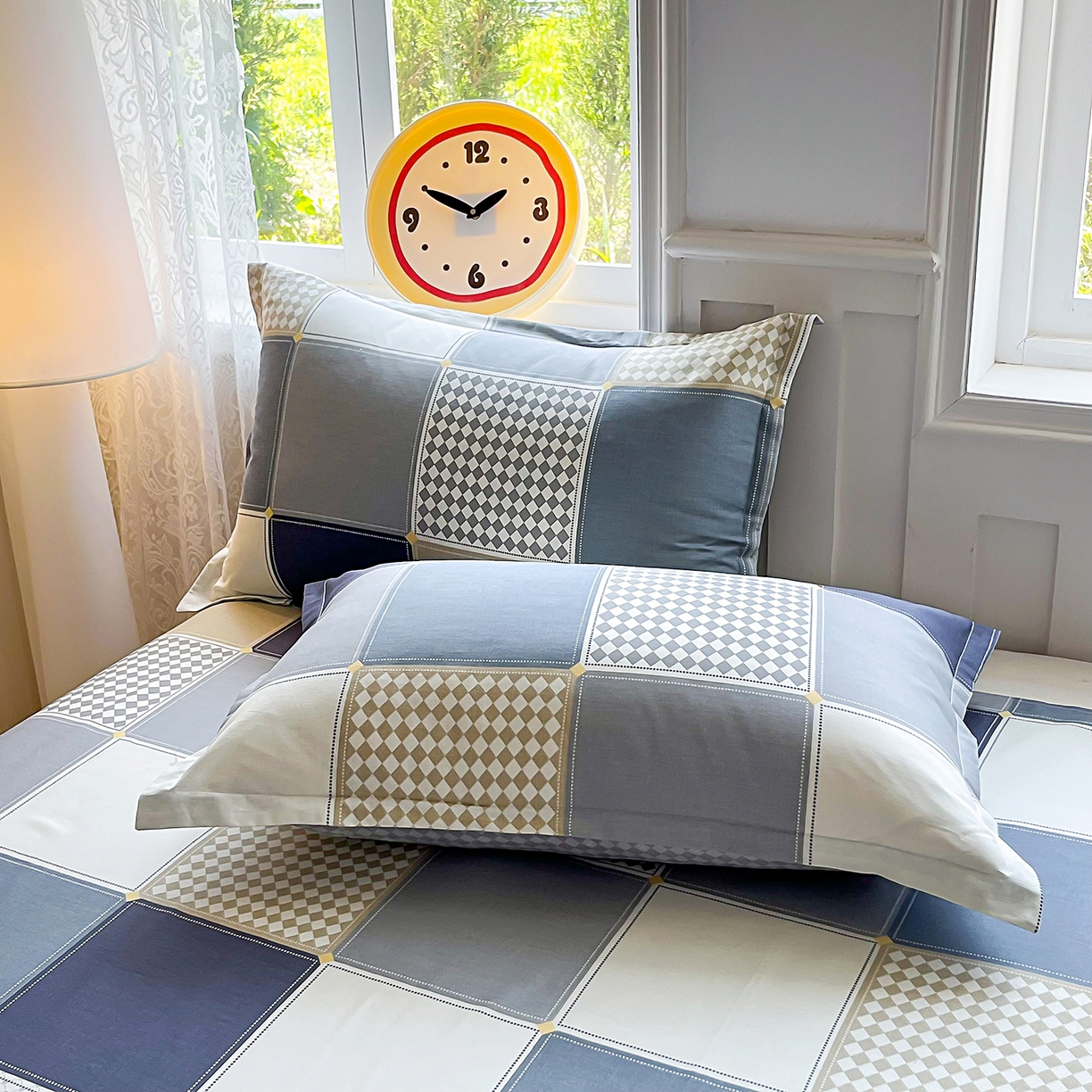 91家纺网 家纺一手货源 找家纺 禧安居 2025新款高支高密活性印染全棉印花四件套全棉四件套三件套被套（支持定制尺寸） 蓝色垦丁