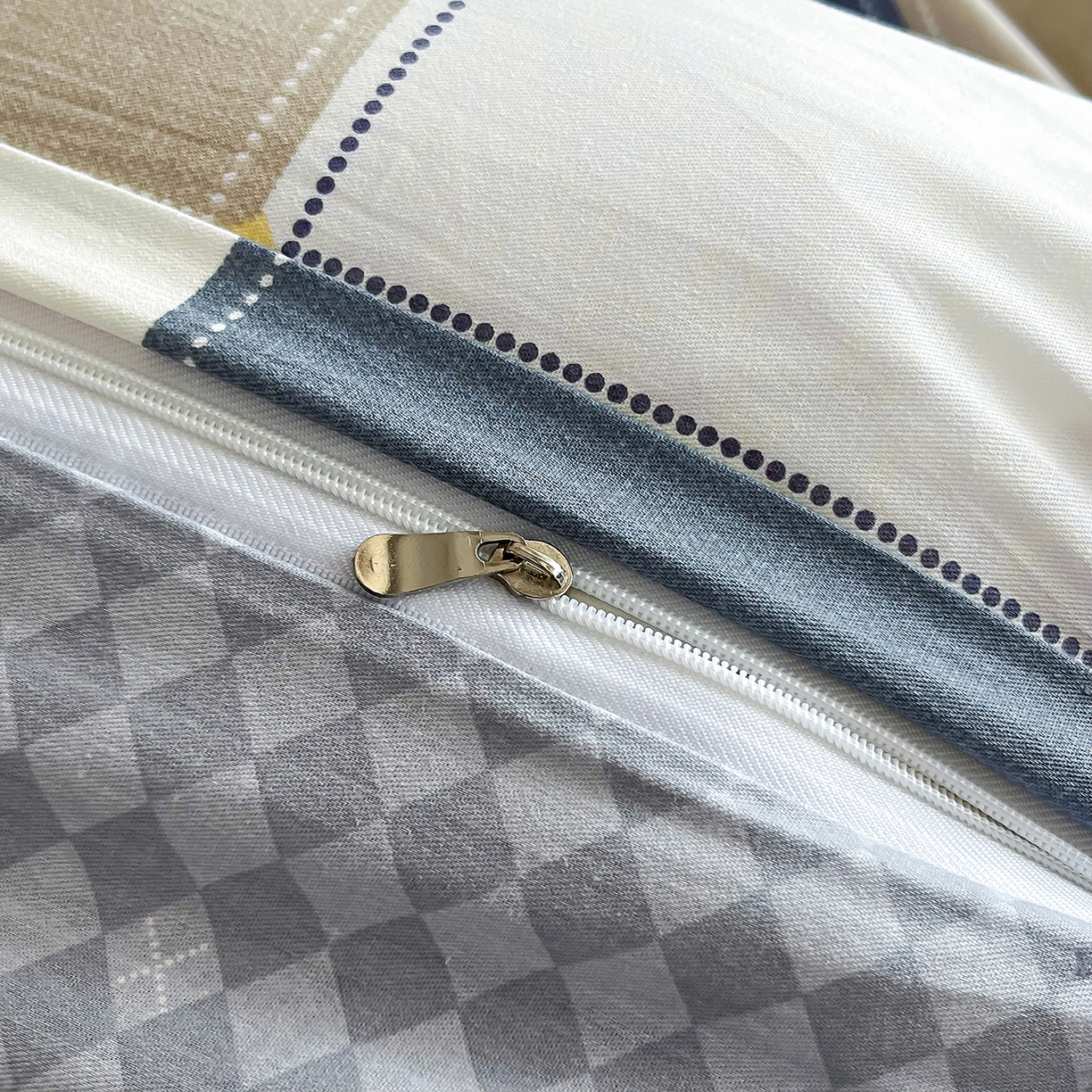 91家纺网 家纺一手货源 找家纺 禧安居 2025新款高支高密活性印染全棉印花四件套全棉四件套三件套被套（支持定制尺寸） 蓝色垦丁