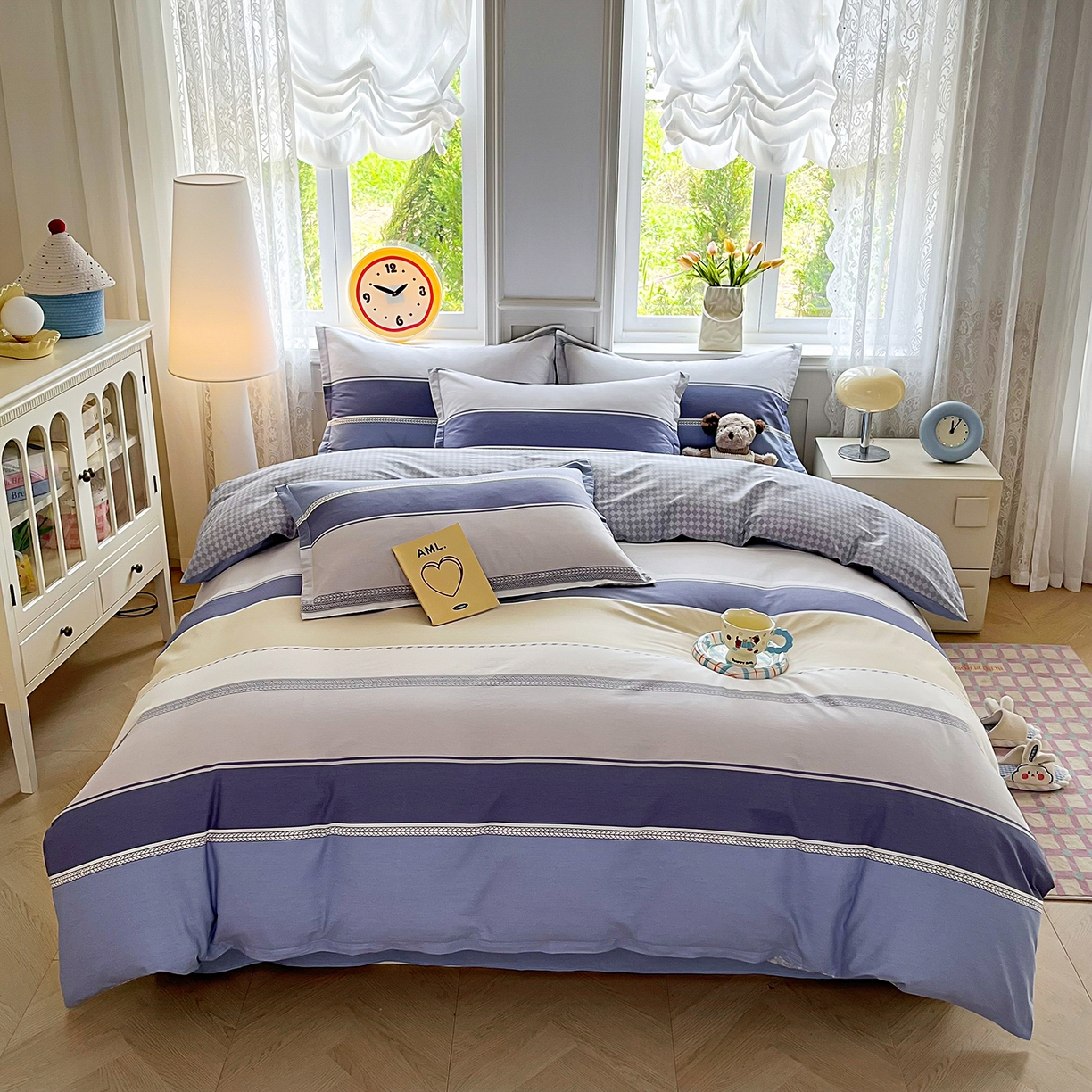 91家纺网 家纺一手货源 找家纺 禧安居 2025新款高支高密活性印染全棉印花四件套全棉四件套三件套被套（支持定制尺寸） 凌川