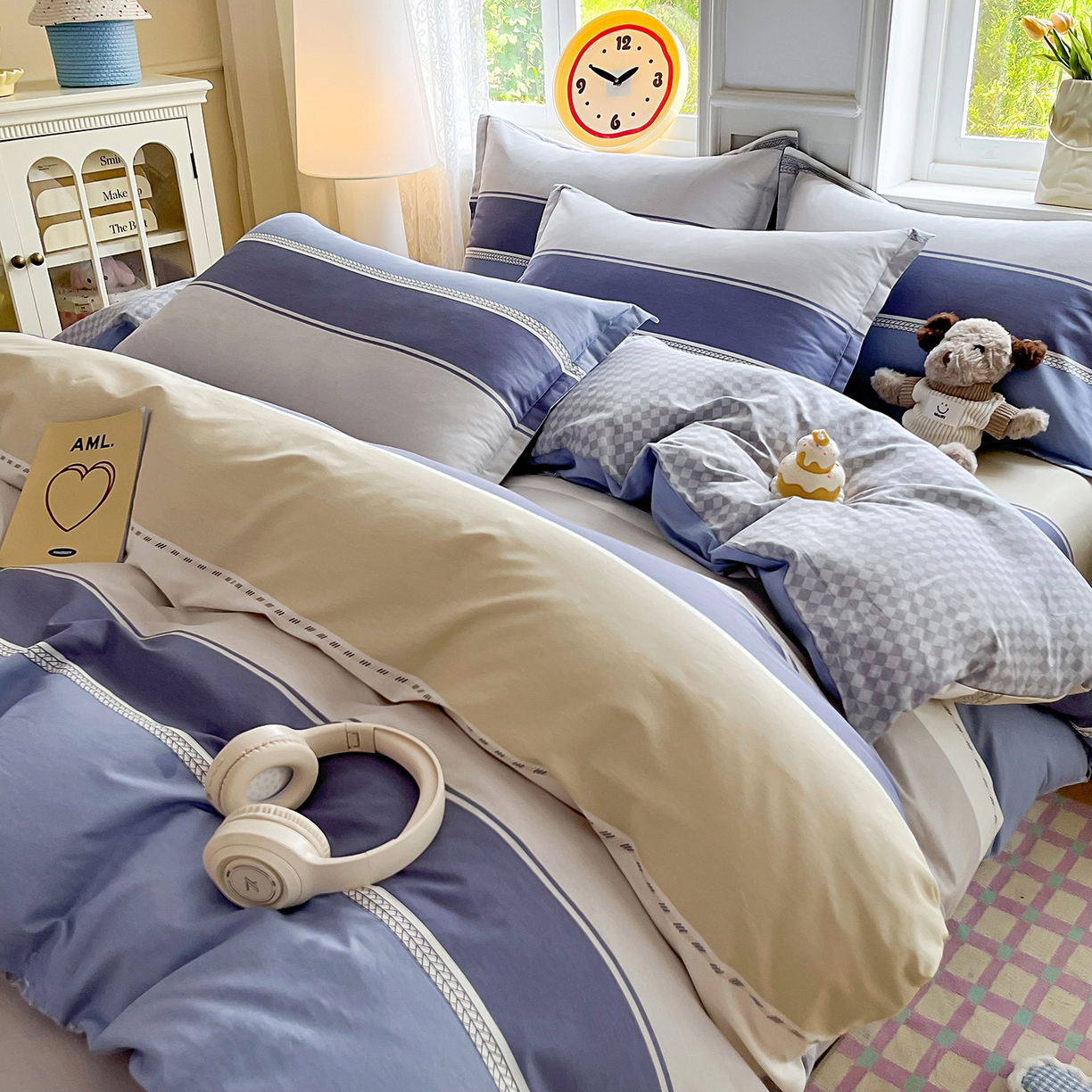 91家纺网 家纺一手货源 找家纺 禧安居 2025新款高支高密活性印染全棉印花四件套全棉四件套三件套被套（支持定制尺寸） 凌川