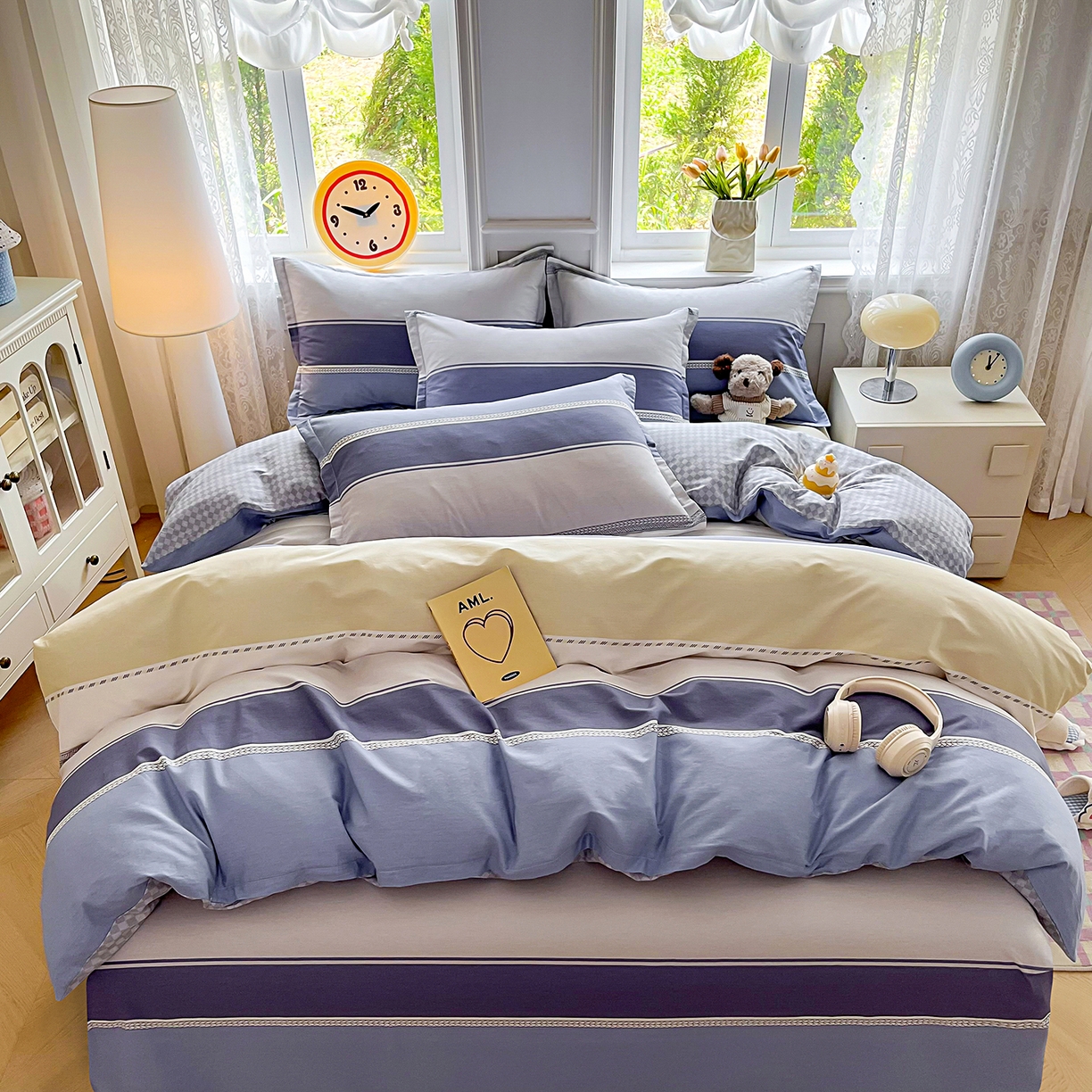 91家纺网 家纺一手货源 找家纺 禧安居 2025新款高支高密活性印染全棉印花四件套全棉四件套三件套被套（支持定制尺寸） 凌川