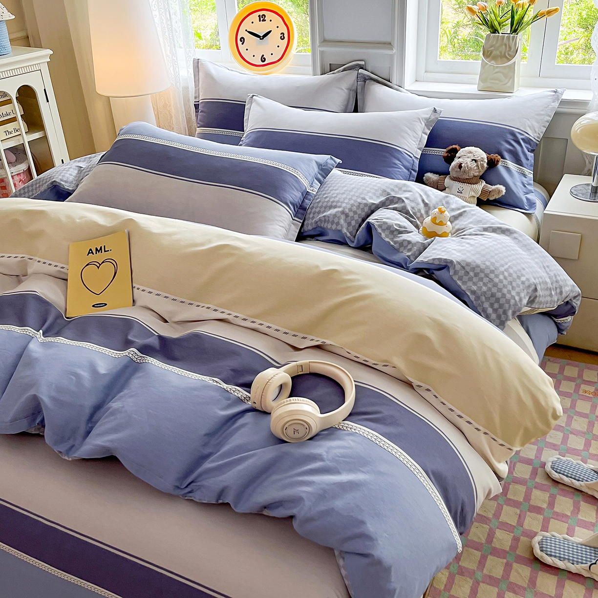 91家纺网 家纺一手货源 找家纺 禧安居 2025新款高支高密活性印染全棉印花四件套全棉四件套三件套被套（支持定制尺寸） 凌川