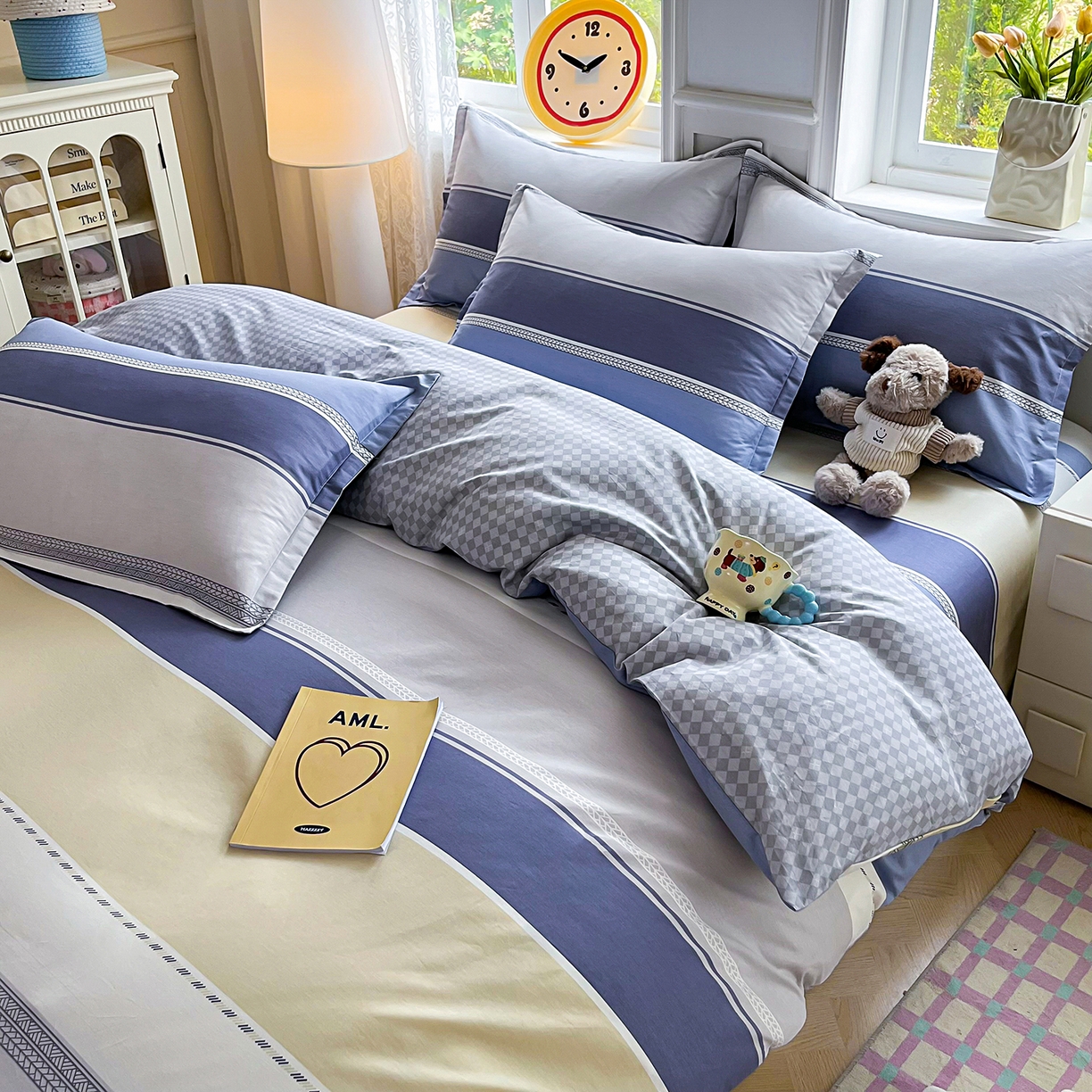 91家纺网 家纺一手货源 找家纺 禧安居 2025新款高支高密活性印染全棉印花四件套全棉四件套三件套被套（支持定制尺寸） 凌川