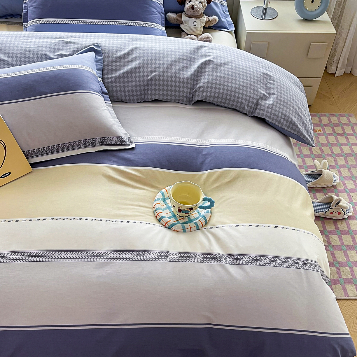 91家纺网 家纺一手货源 找家纺 禧安居 2025新款高支高密活性印染全棉印花四件套全棉四件套三件套被套（支持定制尺寸） 凌川