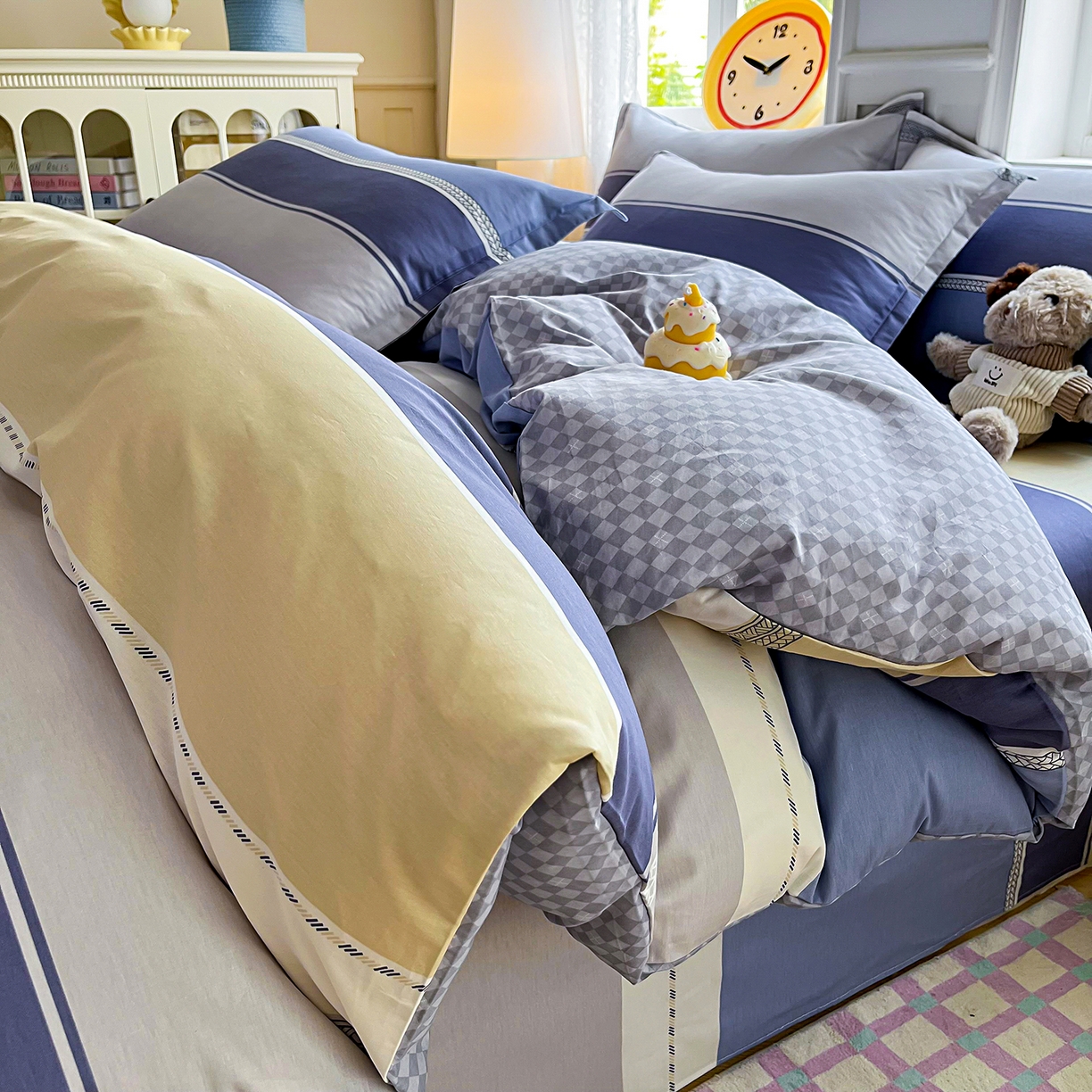 91家纺网 家纺一手货源 找家纺 禧安居 2025新款高支高密活性印染全棉印花四件套全棉四件套三件套被套（支持定制尺寸） 凌川