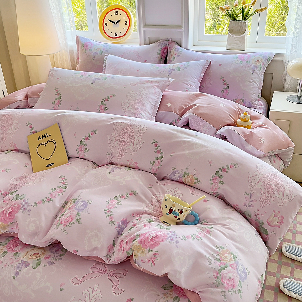 91家纺网 家纺一手货源 找家纺 禧安居 2025新款高支高密活性印染全棉印花四件套全棉四件套三件套被套（支持定制尺寸） 绿茵庭院