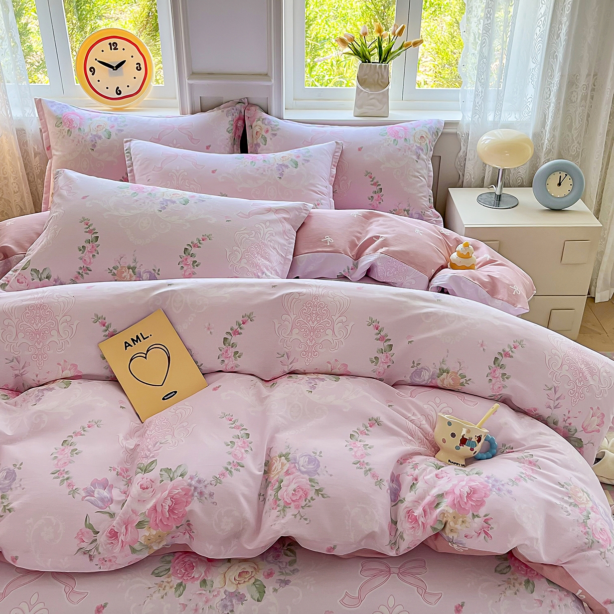 91家纺网 家纺一手货源 找家纺 禧安居 2025新款高支高密活性印染全棉印花四件套全棉四件套三件套被套（支持定制尺寸） 绿茵庭院