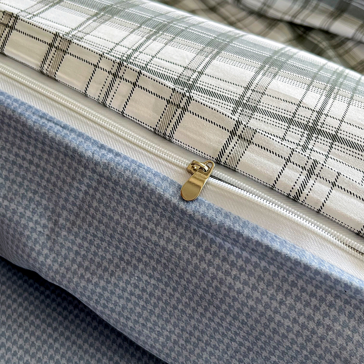 91家纺网 家纺一手货源 找家纺 禧安居 2025新款高支高密活性印染全棉印花四件套全棉四件套三件套被套（支持定制尺寸） 米乐-蓝