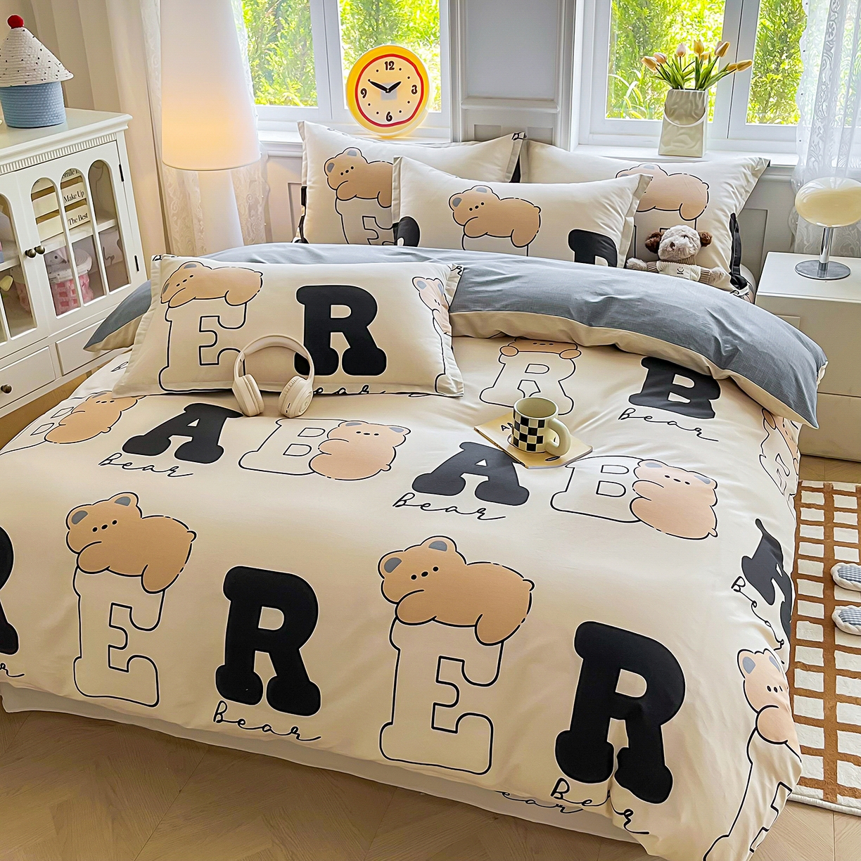 91家纺网 家纺一手货源 找家纺 禧安居 2025新款高支高密活性印染全棉印花四件套全棉四件套三件套被套（支持定制尺寸） 小淘气