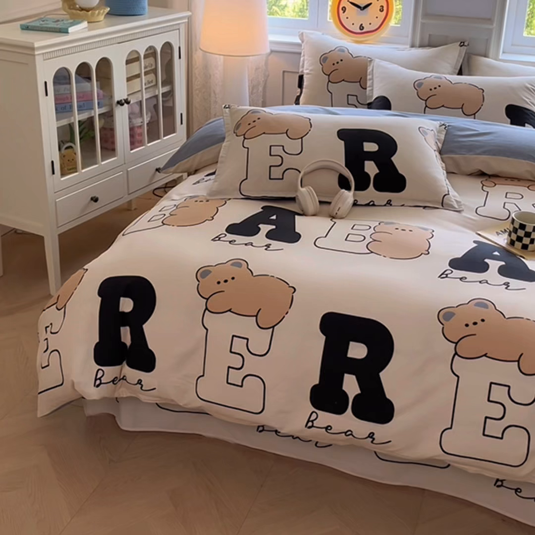 91家纺网 家纺一手货源 找家纺 禧安居 2025新款高支高密活性印染全棉印花四件套全棉四件套三件套被套（支持定制尺寸） 小淘气