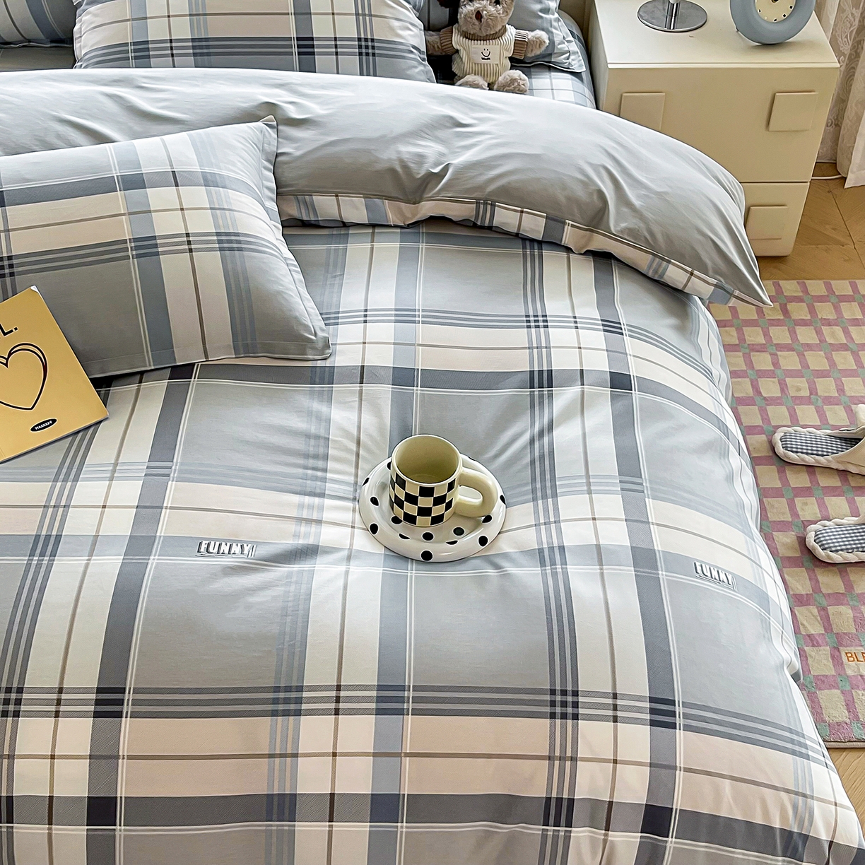 91家纺网 家纺一手货源 找家纺 禧安居 2025新款高支高密活性印染全棉印花四件套全棉四件套三件套被套（支持定制尺寸） 一语空间