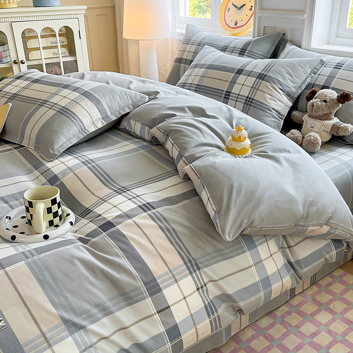 91家纺网 家纺一手货源 找家纺 禧安居 2025新款高支高密活性印染全棉印花四件套全棉四件套三件套被套（支持定制尺寸） 一语空间