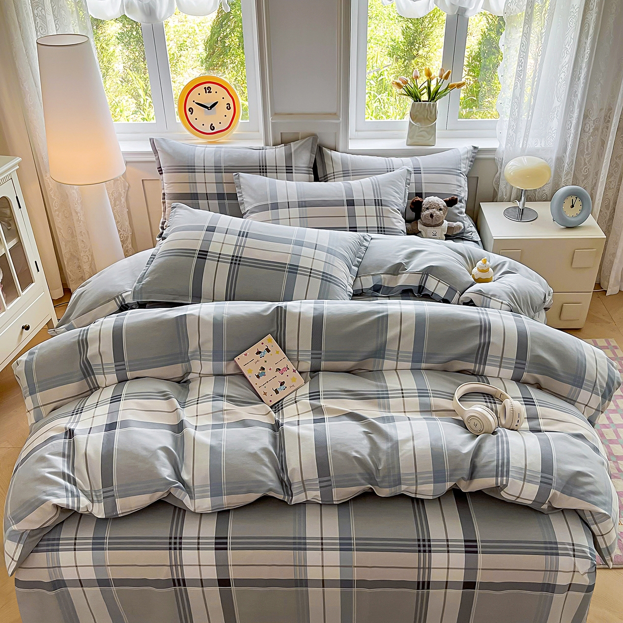 91家纺网 家纺一手货源 找家纺 禧安居 2025新款高支高密活性印染全棉印花四件套全棉四件套三件套被套（支持定制尺寸） 一语空间