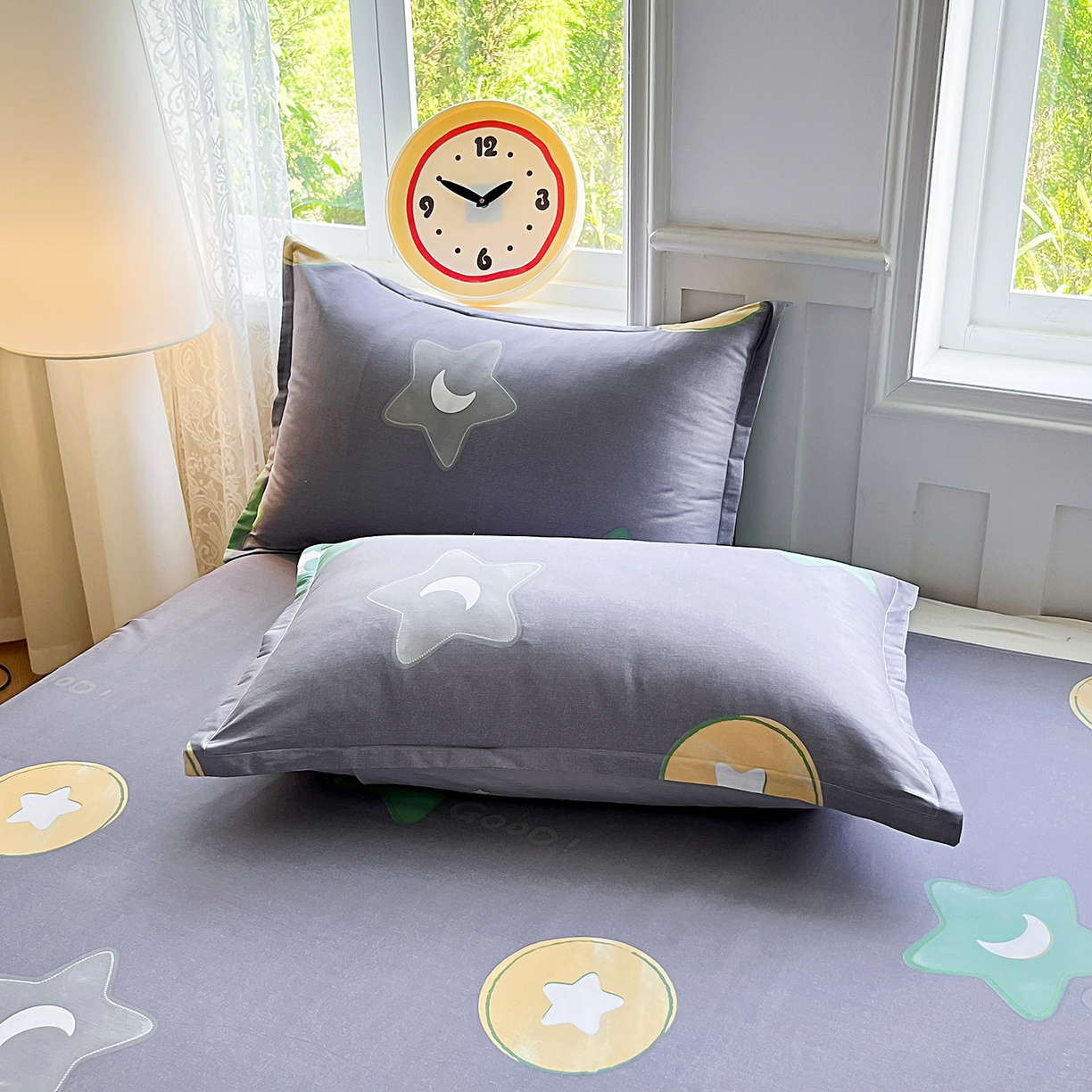 91家纺网 家纺一手货源 找家纺 禧安居 2025新款高支高密活性印染全棉印花四件套全棉四件套三件套被套（支持定制尺寸） 悦动星城