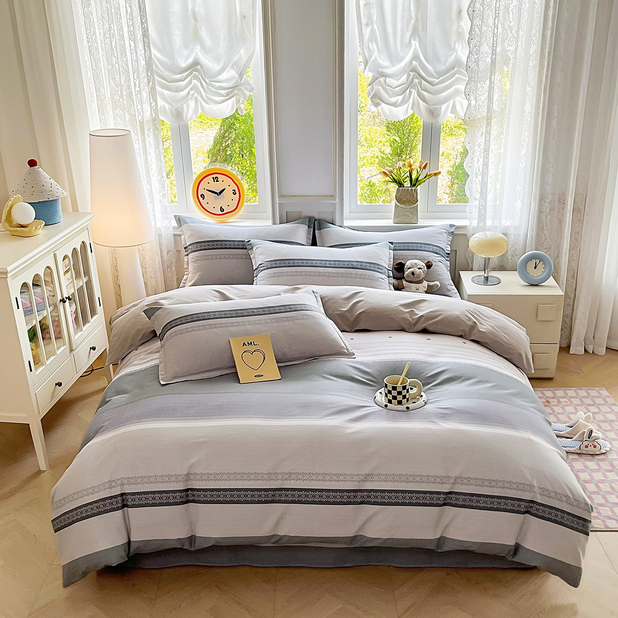 91家纺网 家纺一手货源 找家纺 （总）禧安居 2025新款高支高密活性印染全棉被套单被套（支持定制尺寸）