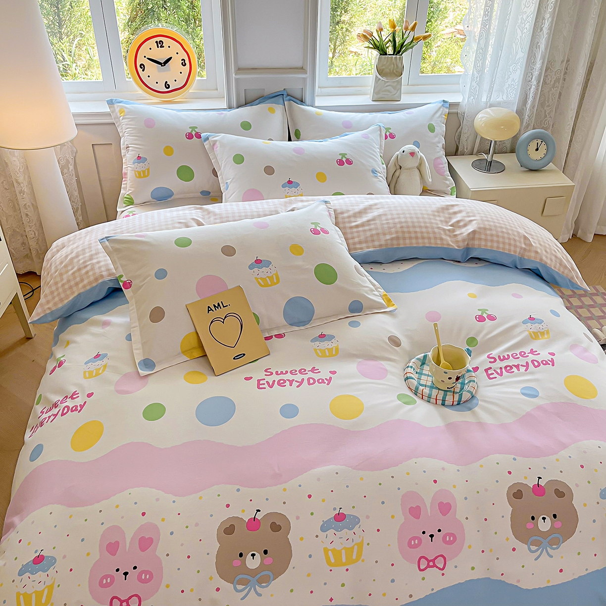 91家纺网 家纺一手货源 找家纺 禧安居 2025新款高支高密活性印染全棉印花被套全棉被套单被套 彩萌伙伴