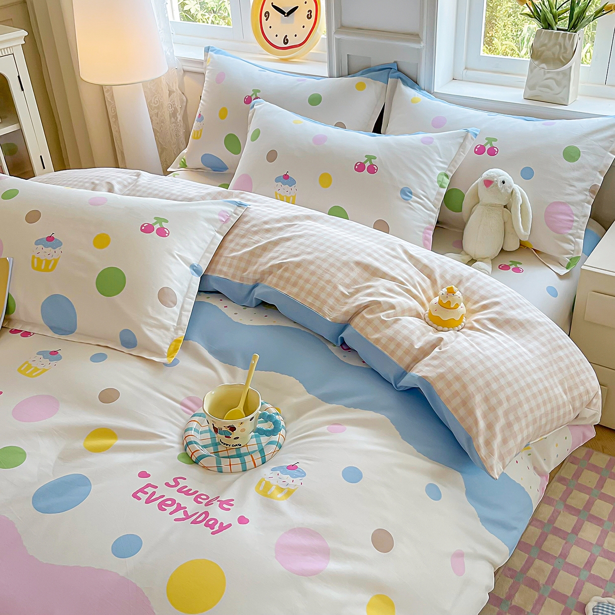 91家纺网 家纺一手货源 找家纺 禧安居 2025新款高支高密活性印染全棉印花被套全棉被套单被套 彩萌伙伴