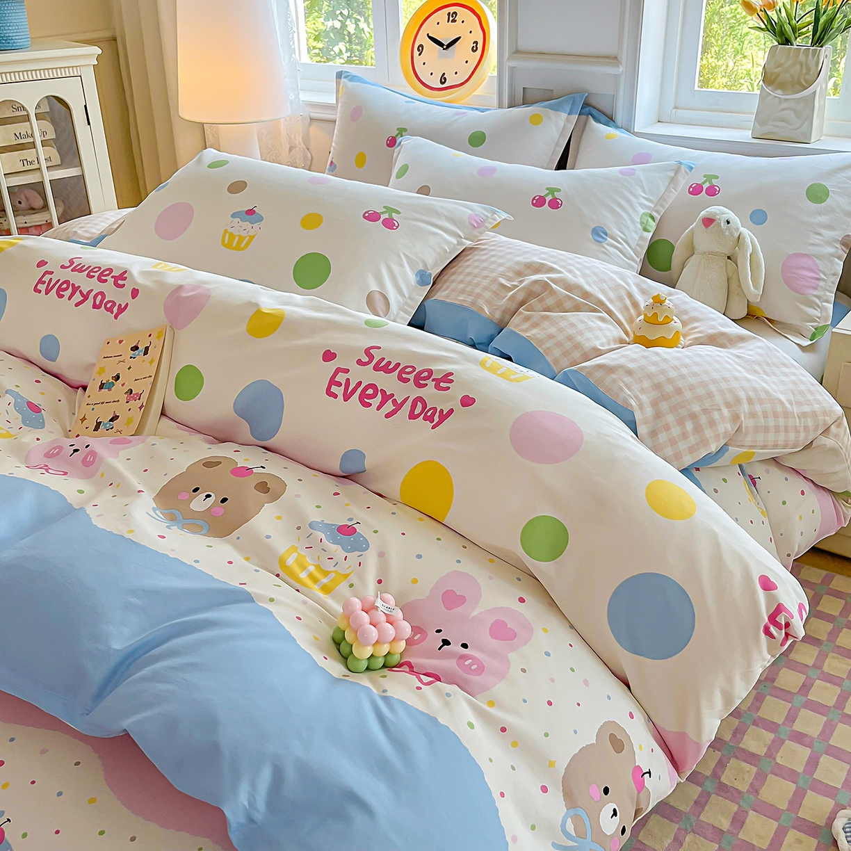 91家纺网 家纺一手货源 找家纺 禧安居 2025新款高支高密活性印染全棉印花被套全棉被套单被套 彩萌伙伴