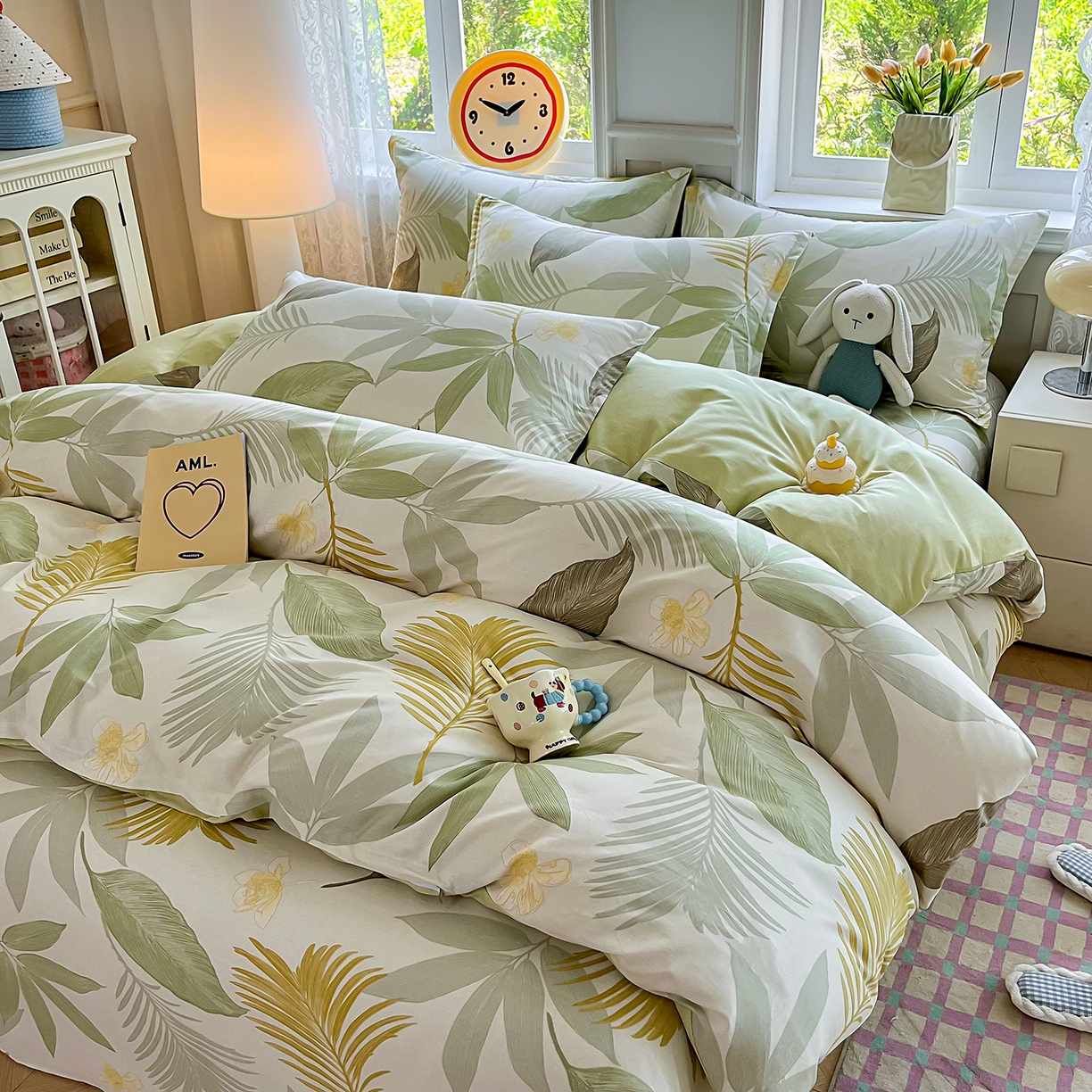 91家纺网 家纺一手货源 找家纺 禧安居 2025新款高支高密活性印染全棉印花被套全棉被套单被套 枫叶